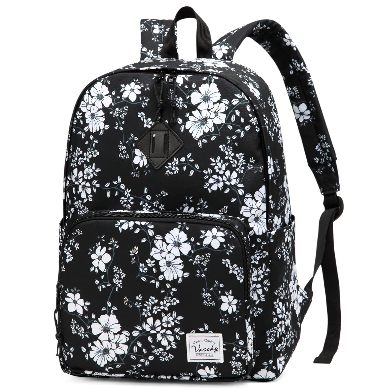 VASCHY Lightweight Floral Backpack for Women & Teens - School & Travel Use