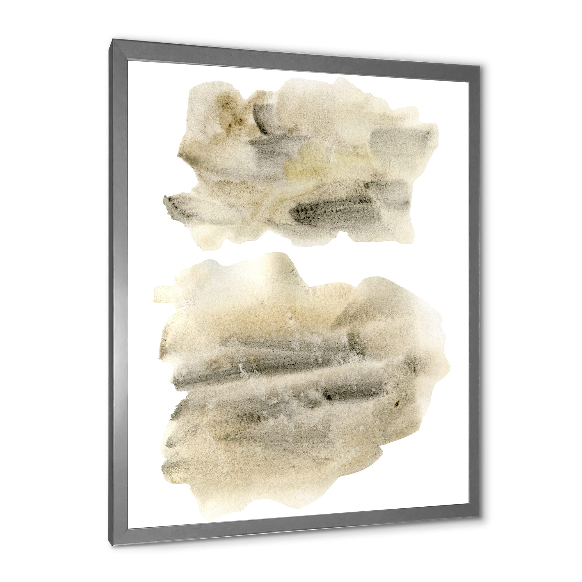 DesignQ Black and Beige Clouds Modern Framed Wall Art - Contemporary Home Decor for Living Room, Bedroom & Office - Perfect Gift for Housewarming & Interior Design
