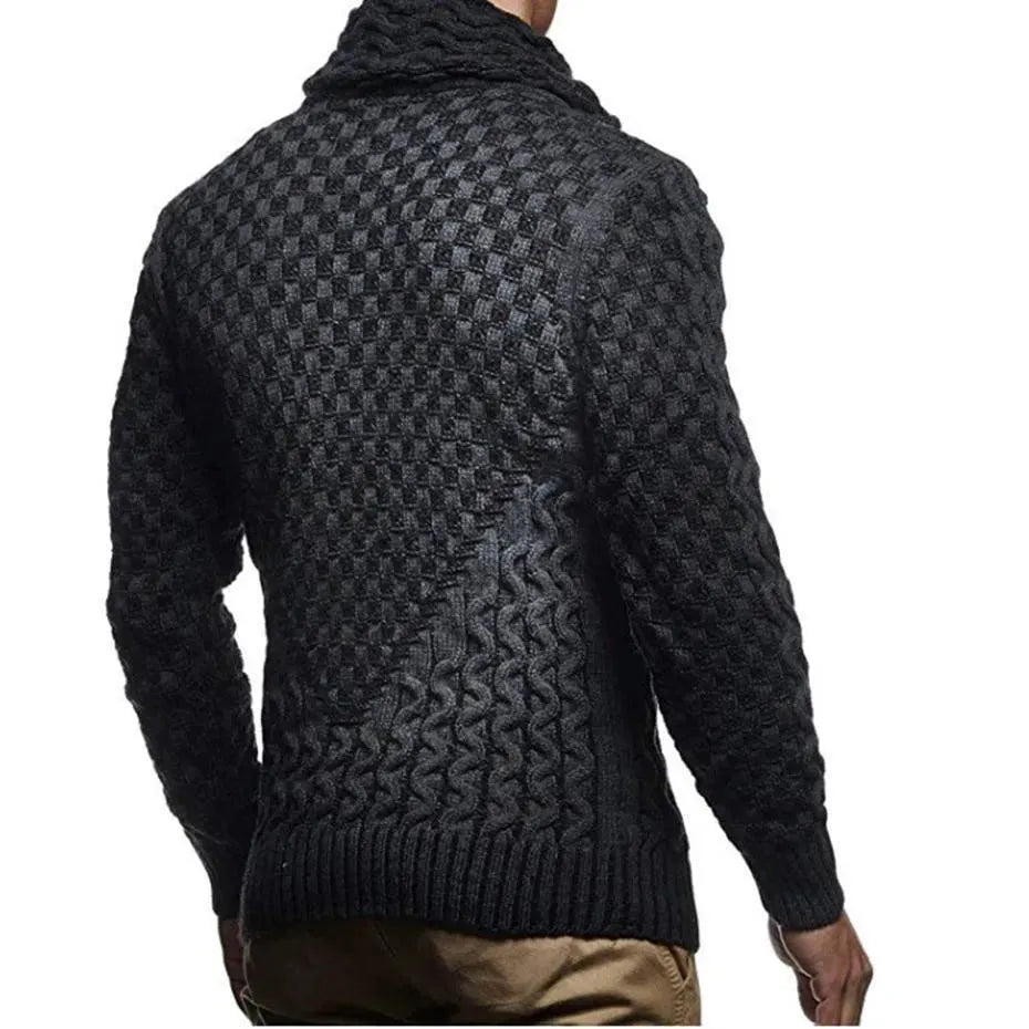 Premium Men's Turtleneck Sweater - Soft Winter Knit Pullover for Business Casual & Outdoor Activities