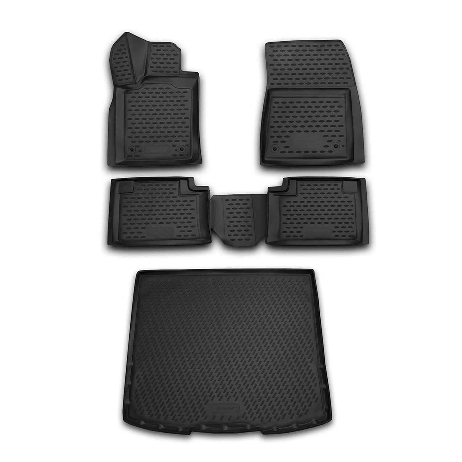 Premium Custom Fit Floor Mats & Cargo Liner Set for 2013-2015 Jeep Grand Cherokee - 5-Piece All-Weather Protection (Black) - Perfect for Off-Roading, Daily Commutes & Family Road Trips
