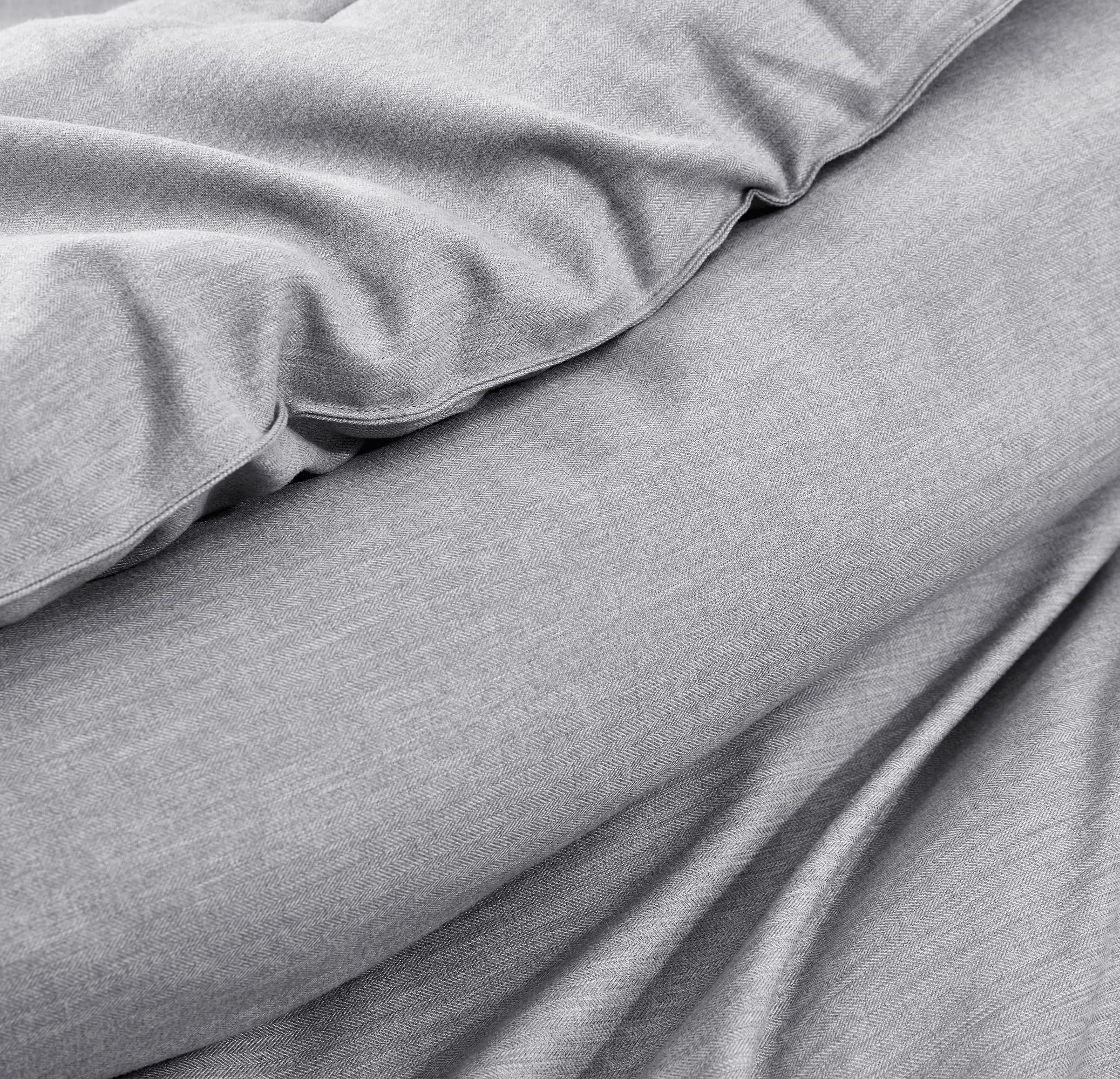 TILLYOU Twin Size Comforter Set - Grey Breathable Lightweight Bedding Set, 2-Piece Cationic Dye Twin Soft Comforter with Pillow Sham (68x80 inches) for Kids Room, Guest Bedroom & Dorm Essentials