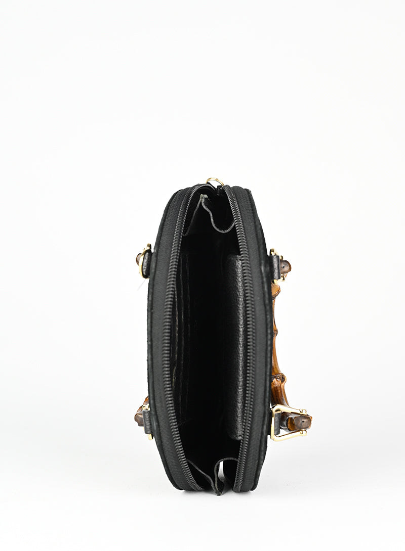 Gucci Black Suede Bamboo Bag - Luxury Handbag for Women, Perfect for Parties, Work & Everyday Use