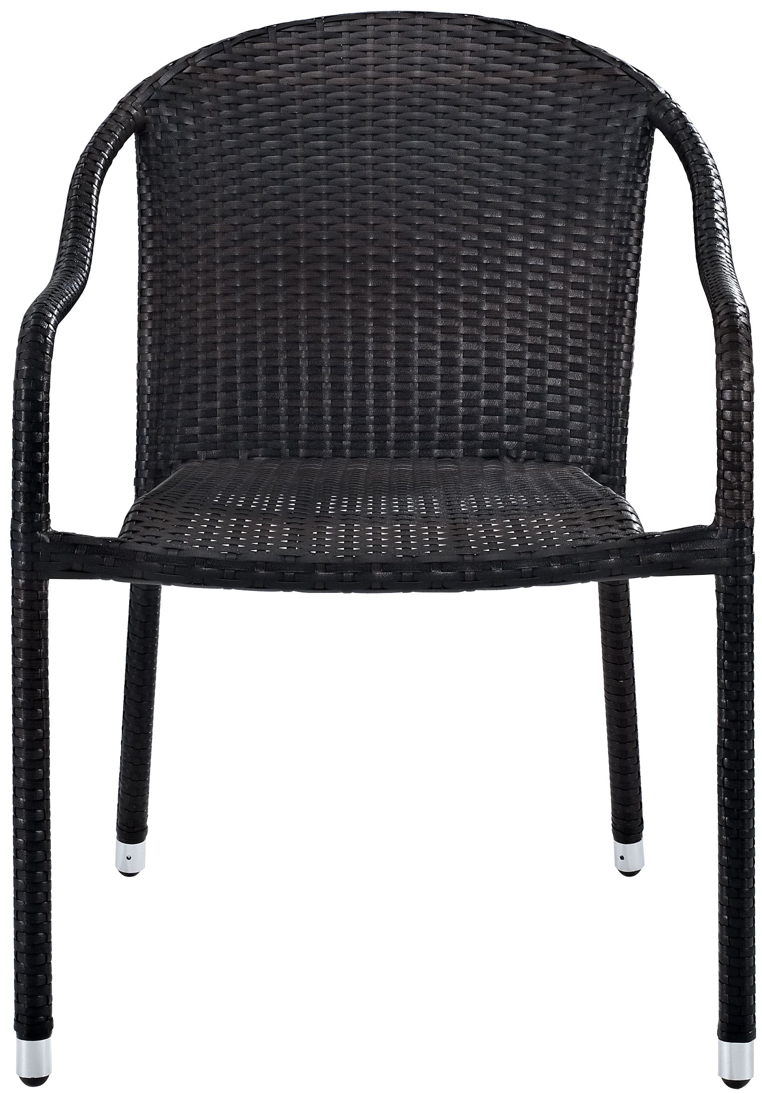 Crosley Furniture Palm Harbor 4-Piece Stackable Outdoor Wicker Patio Chair Set - Brown - Perfect for Dining, Porch, Garden, Poolside & Backyard Relaxation