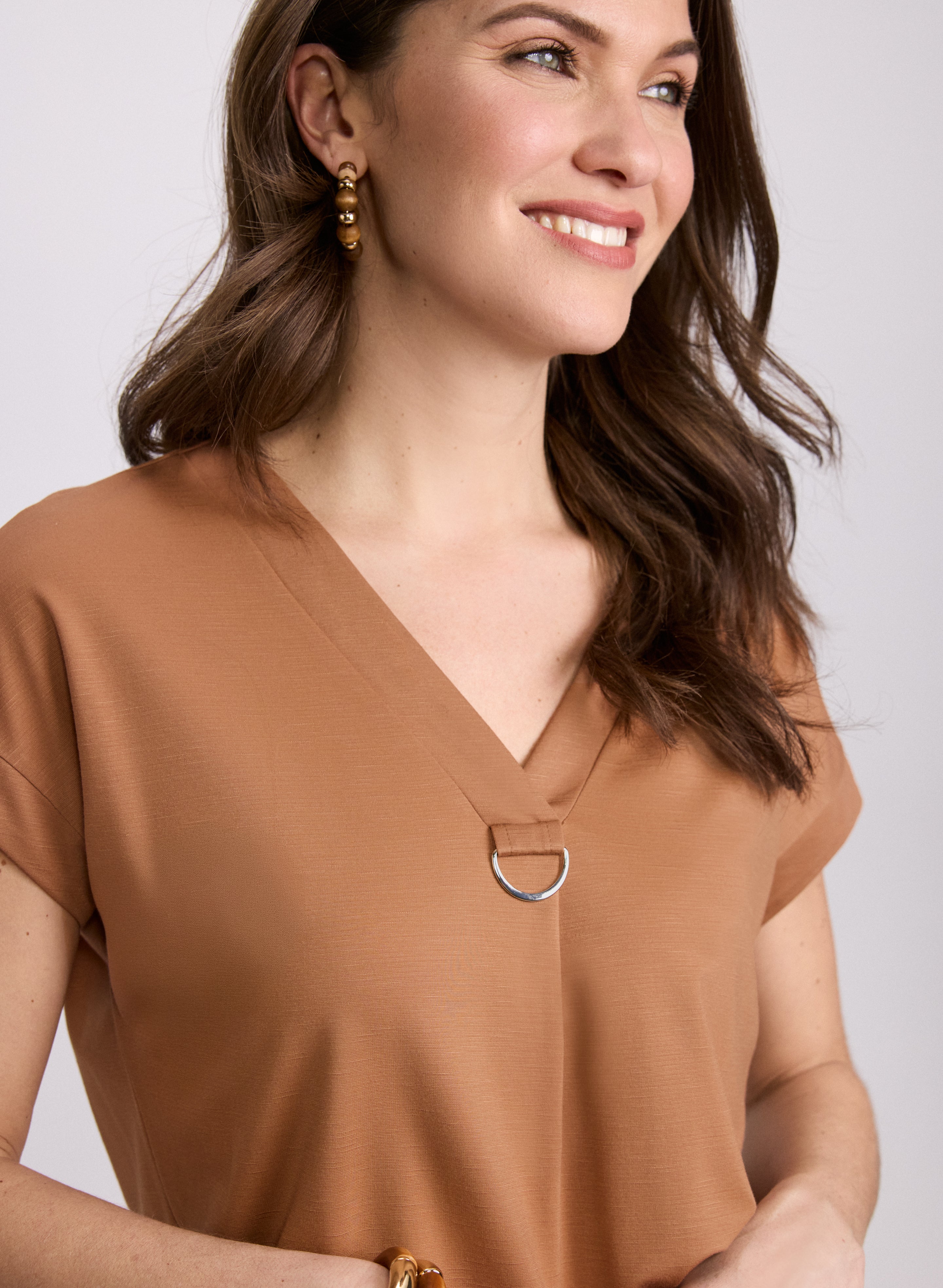 D-Ring T-Shirt for Women - Burnt Henna Print Petite Sizes 4010338 1052 295 - Casual Wear, Layering & Everyday Outfits