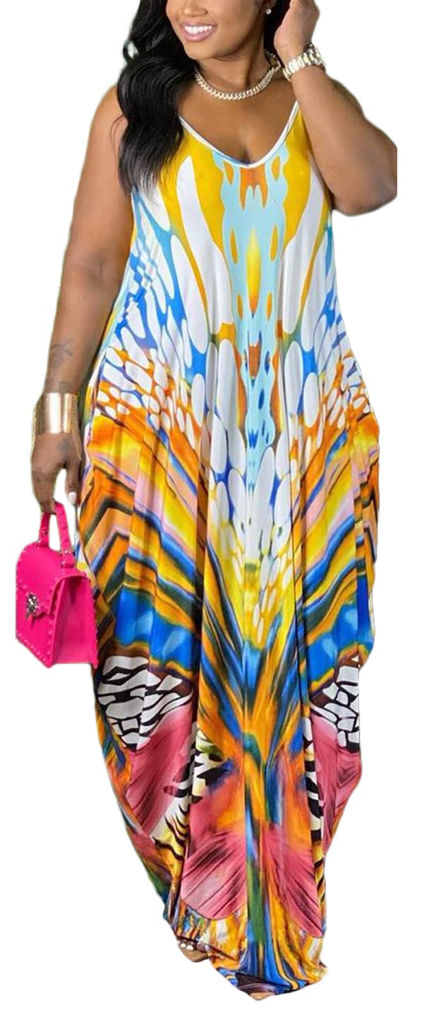 Plus Size Women's Casual Dress for Club Party Cocktail Beach Wear - Flowy Comfortable Maxi Dress for Fall Summer Spring - Perfect for Outdoor Events Vacations and Date Nights