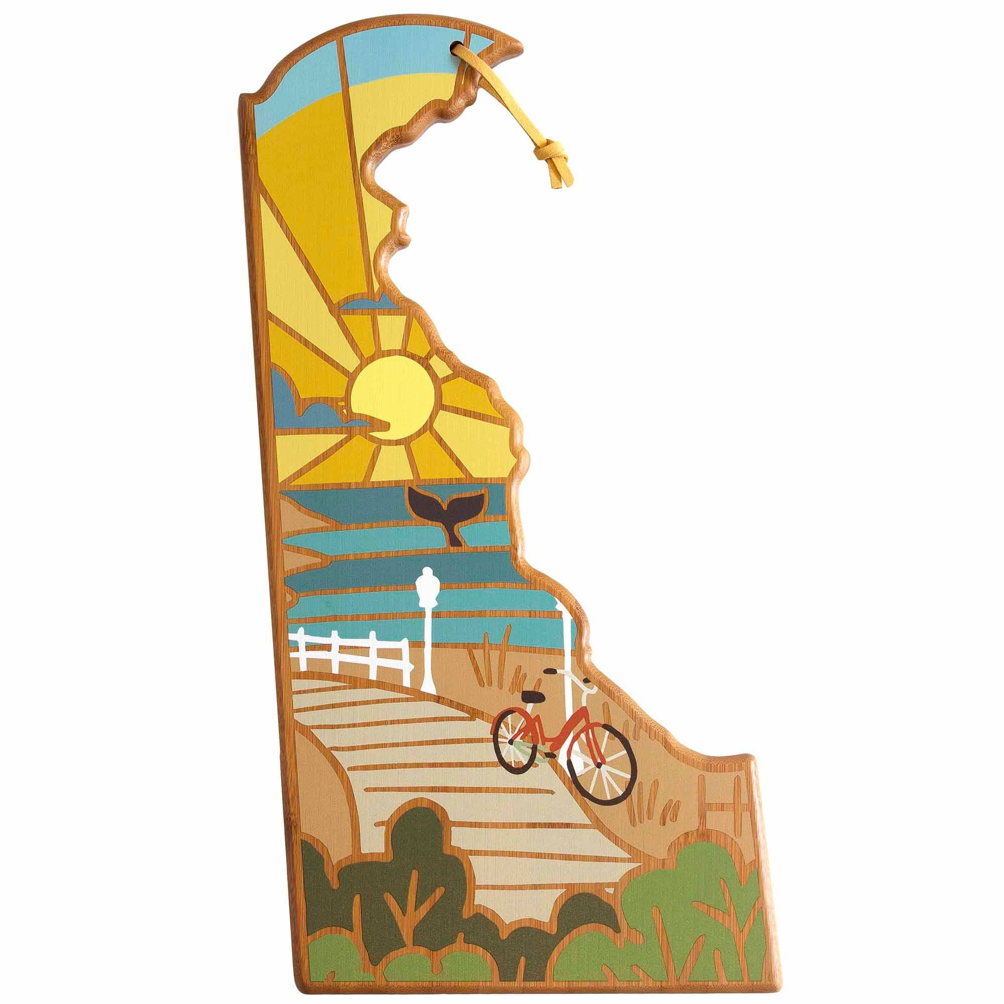 Deluxe Delaware Wood Cutting Board with Hand-Painted Artwork by Summer Stokes – Perfect for Kitchen Prep, Charcuterie Boards & Home Decor