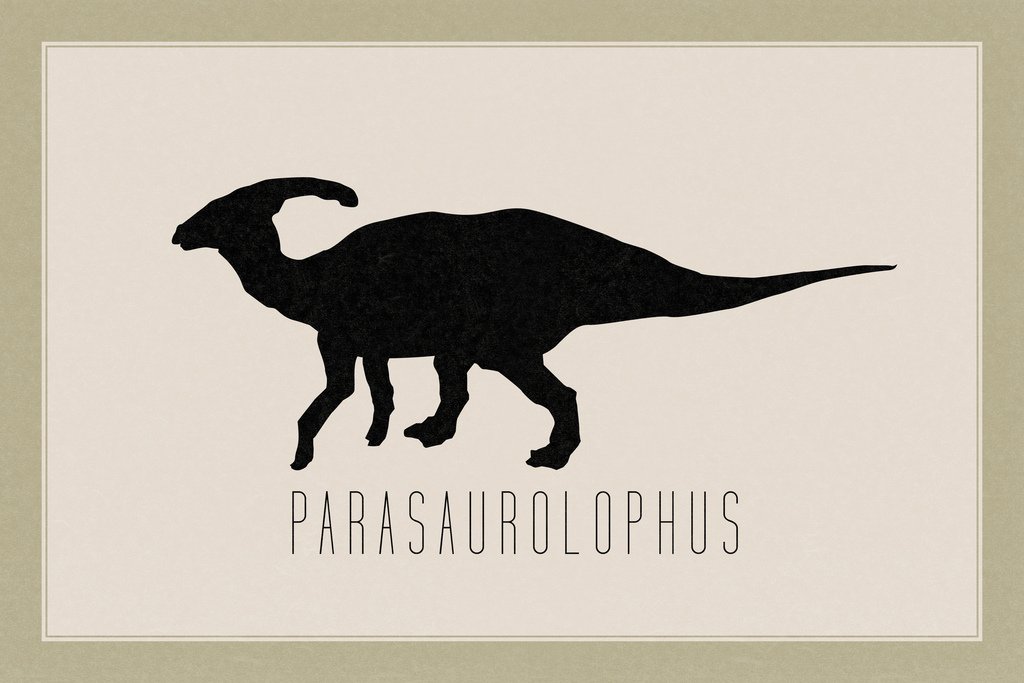 Parasaurolophus Dinosaur Poster - 18x12 Inch Tan Dino Wall Art for Kids Room Decor, Bedroom & Playroom - Cool Dinosaur Pictures for Wall Decoration | Perfect for Nursery, Classroom & Dinosaur Theme Parties