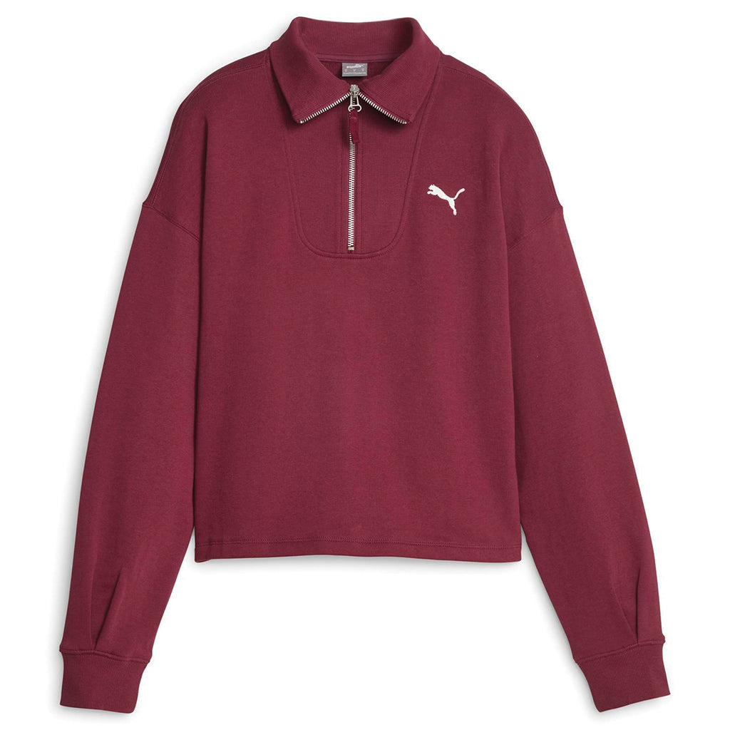 Puma Women's Zip Mock Neck Pullover Sweatshirt - Comfortable & Stylish for Casual Wear, Gym & Outdoor Activities
