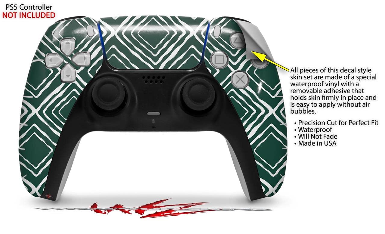 PS5 DualSense Controller Skin Wrap - Wavey Hunter Green for Gaming Protection