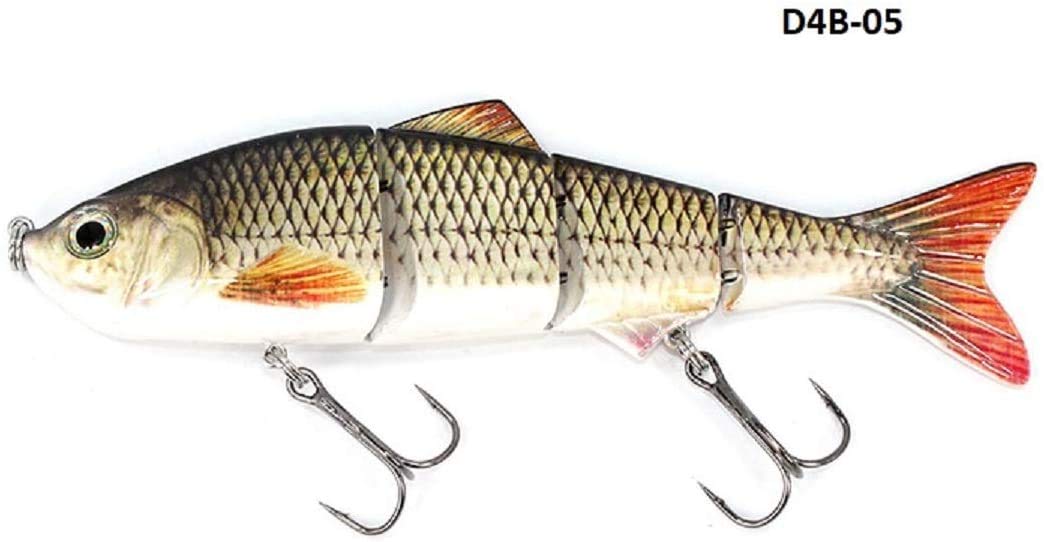 6 Inch/15cm Jointed Fishing Lure - 4 Segment Trout Swimbait Hard Plastic Predator Fish Lure (35.8g) - Perfect for Freshwater & Saltwater Fishing, Bass, Pike, and Walleye