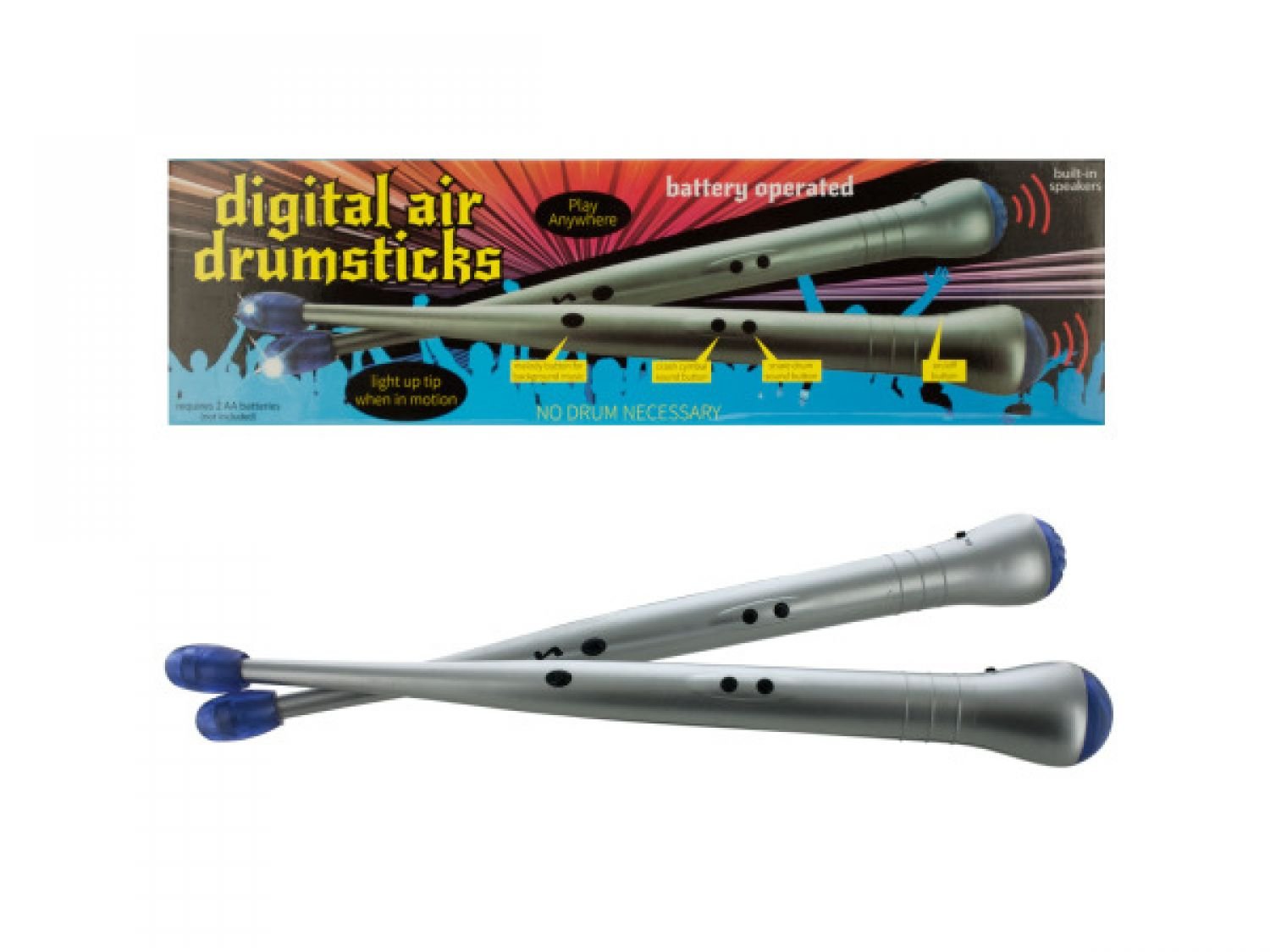StarSun Depot Digital Air Drumsticks - Set of 3 Electronic Drum Sticks for Kids & Adults, Portable Musical Instrument Toy with Realistic Sound Effects - Perfect for Home Practice, Stage Performance & Music Education