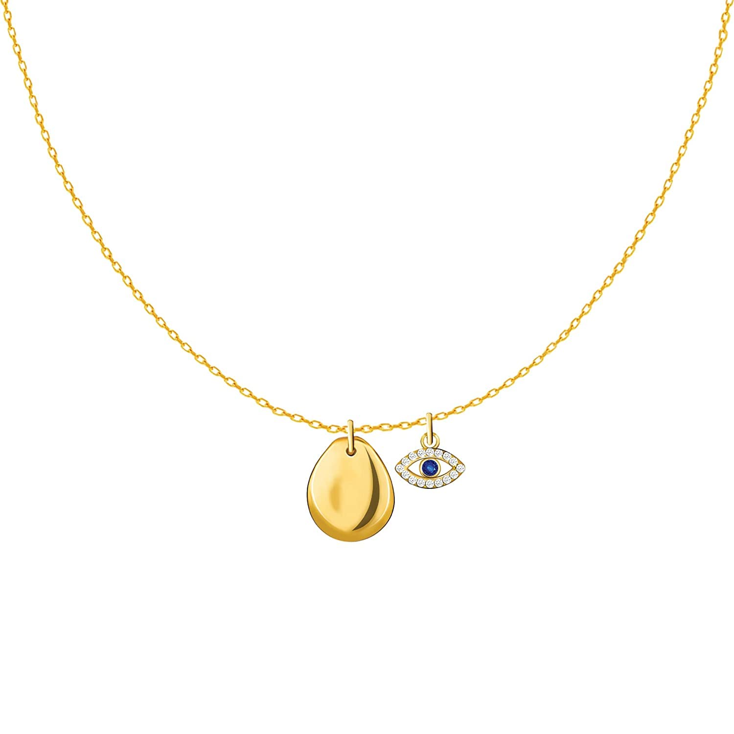 TONGARI 925 Sterling Silver 18k Gold Plated Evil Eye Necklace for Women | Protection Jewelry Gift for Her, Birthday, Anniversary | Perfect for Everyday Wear & Special Occasions