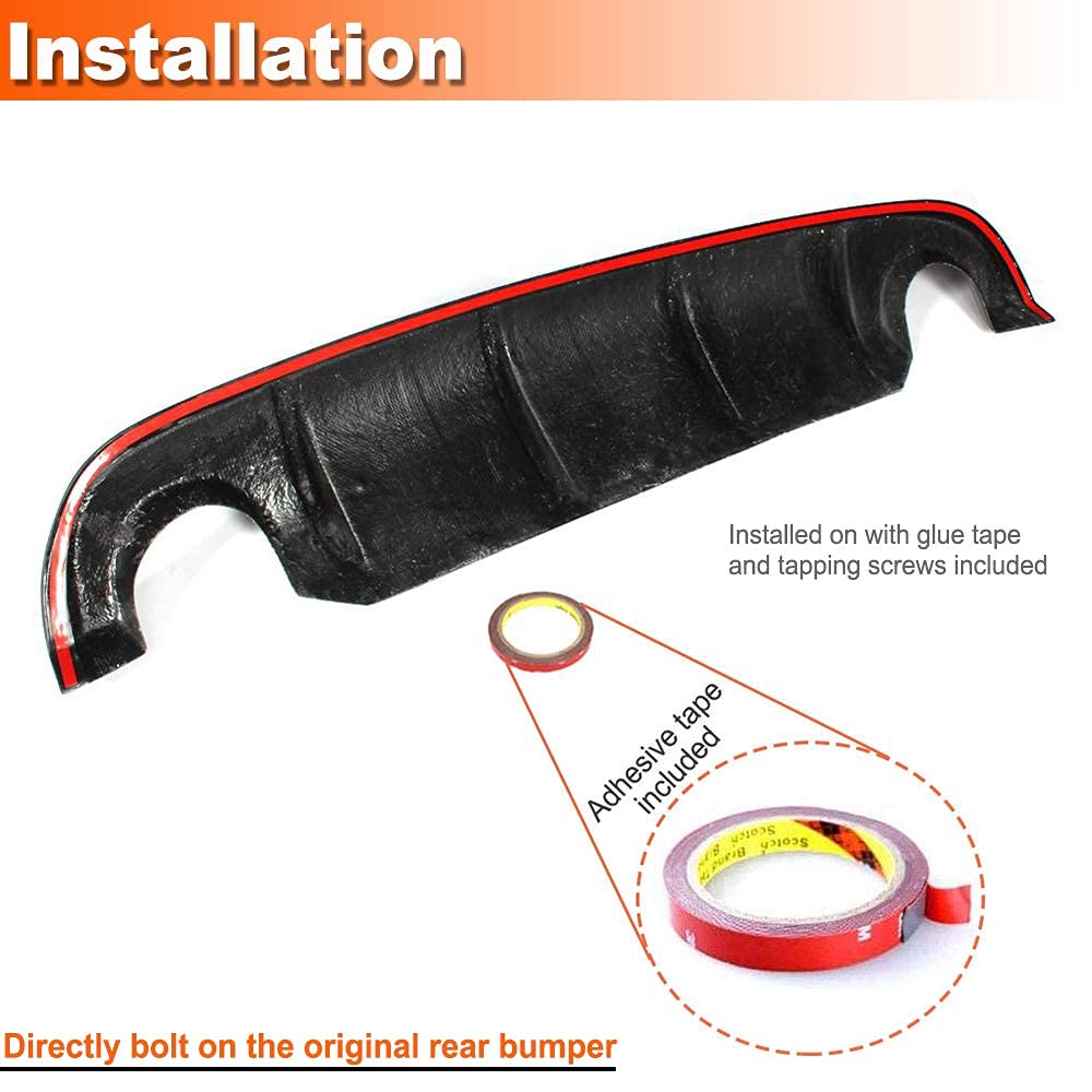 Carbon Fiber Rear Diffuser for Infiniti Q50 Sedan 2014-2017 | Lower Bumper Lip Spoiler Body Kit | Enhances Aerodynamics & Style | Perfect for Street Racing & Car Shows