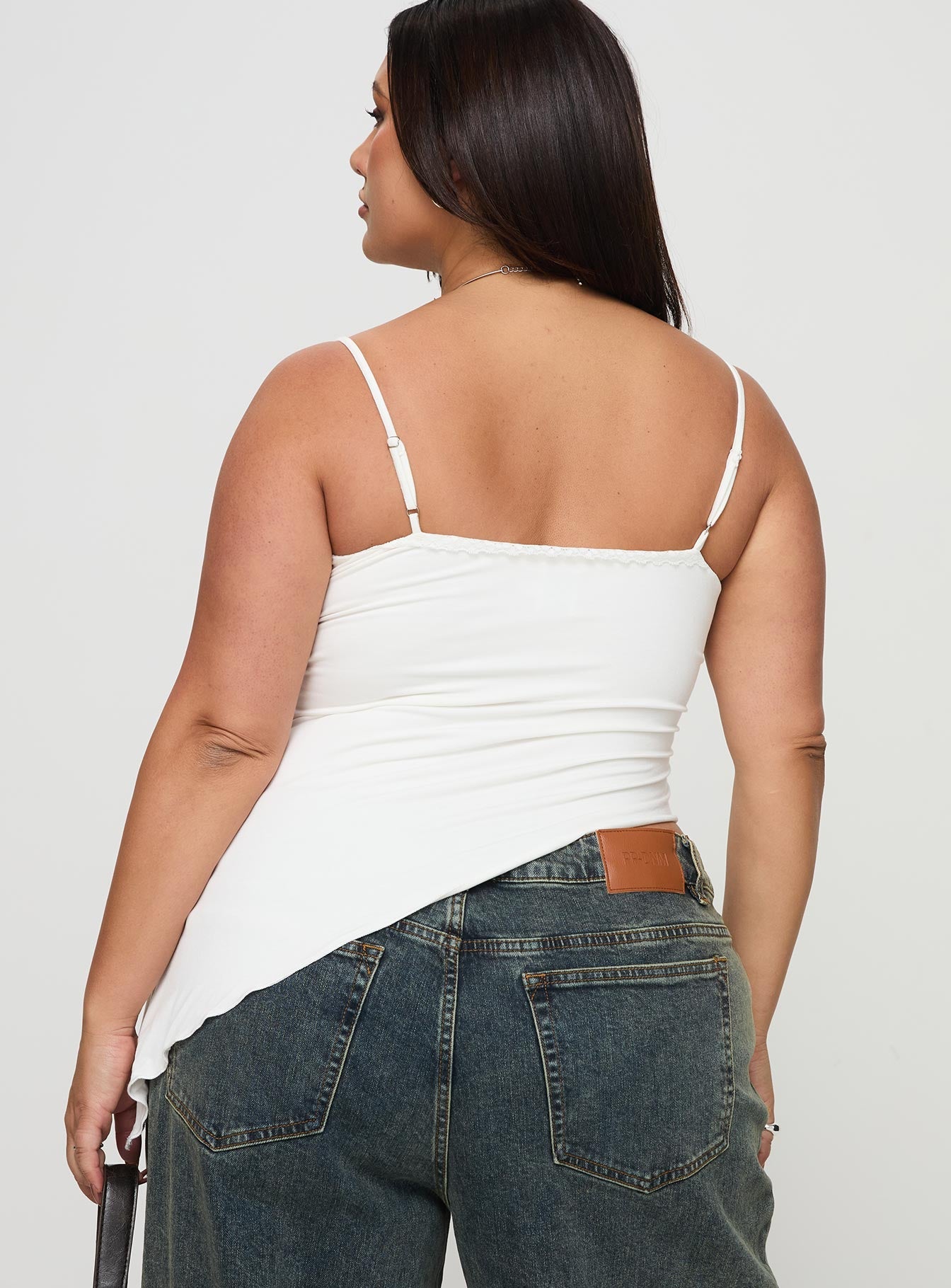 Amabella Women's Asymmetric White Curve Top - Stylish & Trendy for Casual Outings, Parties & Date Nights