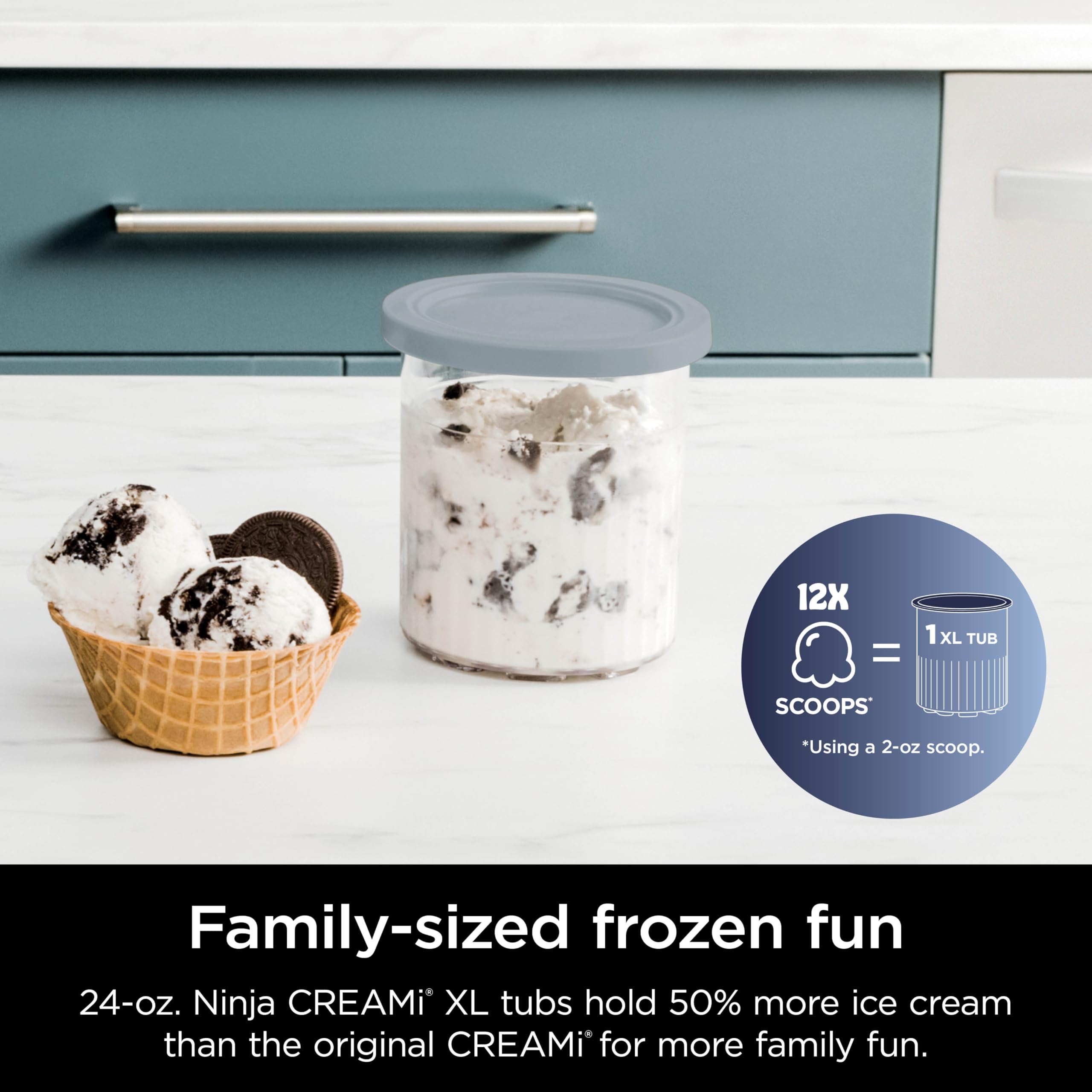 Ninja NC501 CREAMi Deluxe 11-in-1 Ice Cream Maker Machine - Make Homemade Ice Cream, Sorbet, Milkshakes & Frozen Treats with 11 Programs | Includes 2 XL Family-Size Pint Containers | Perfect for Kids & Family Desserts | Silver | Great for Parties, Summer Treats & Healthy Snacks