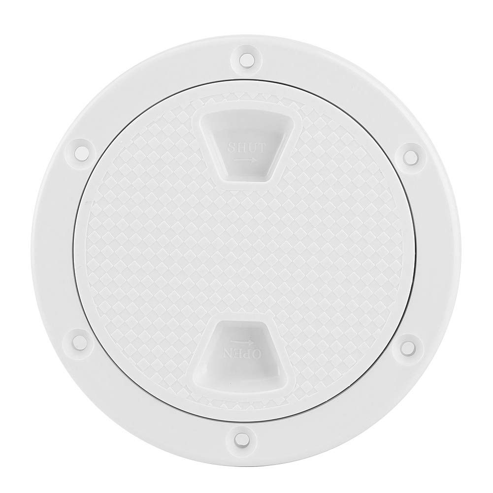 4in ABS Boat Hatch Cover - White Round Deck Plate with Anti-UV Protection & Screw Out Design | Waterproof Marine Inspection Cover for Boats, Yachts & RV Campers