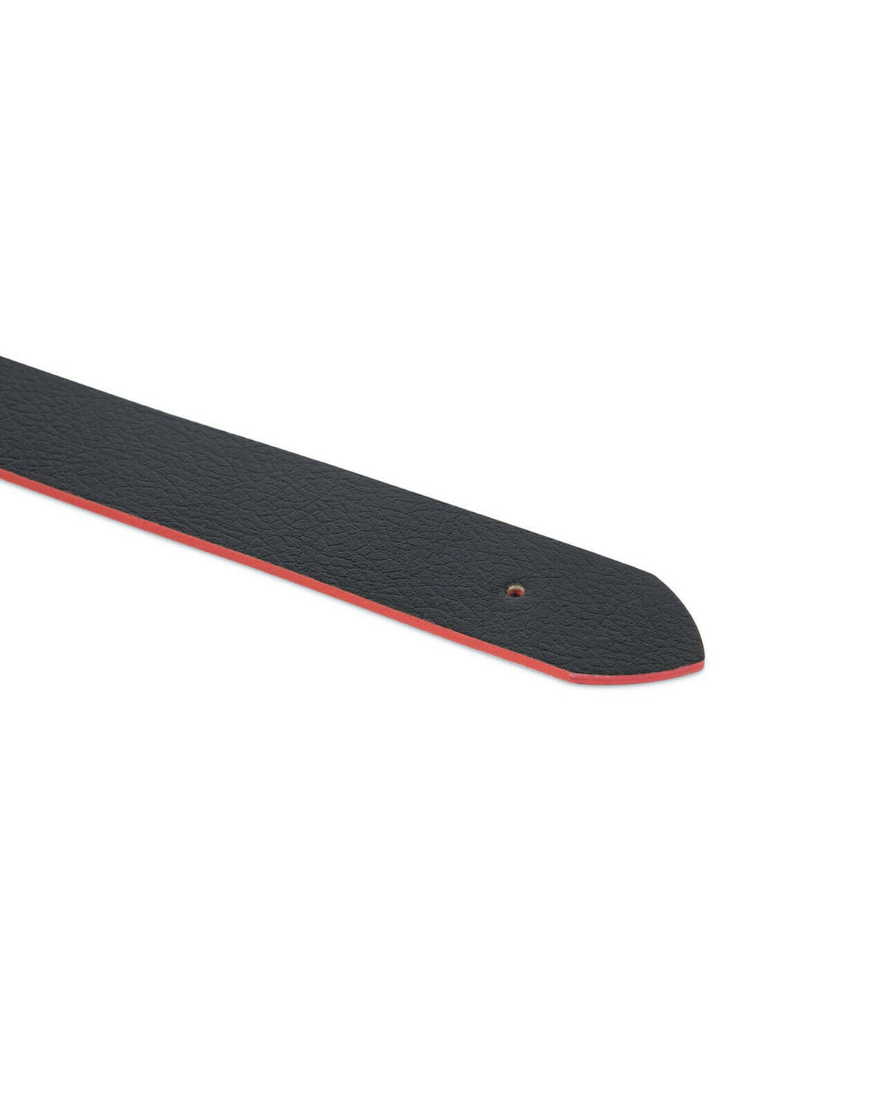 Genuine Calfskin Leather Belt Strap for Ferragamo Buckle Replacement - Black with Red Edges | Perfect for Dress Pants, Business Attire & Formal Occasions