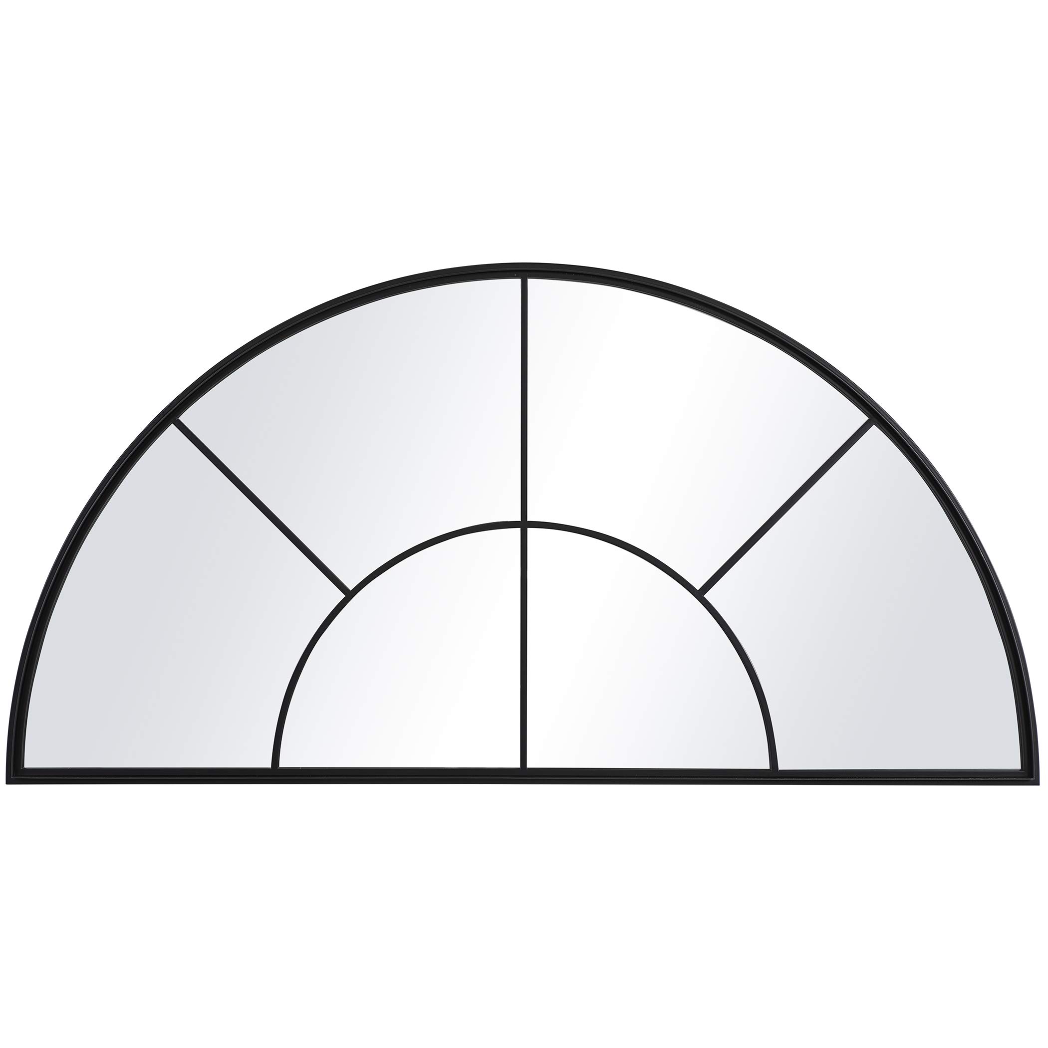 Rousseau Wrought Iron Window Arch Mirror - Vintage Style Wall Decor for Living Room, Bedroom, Bathroom & Entryway