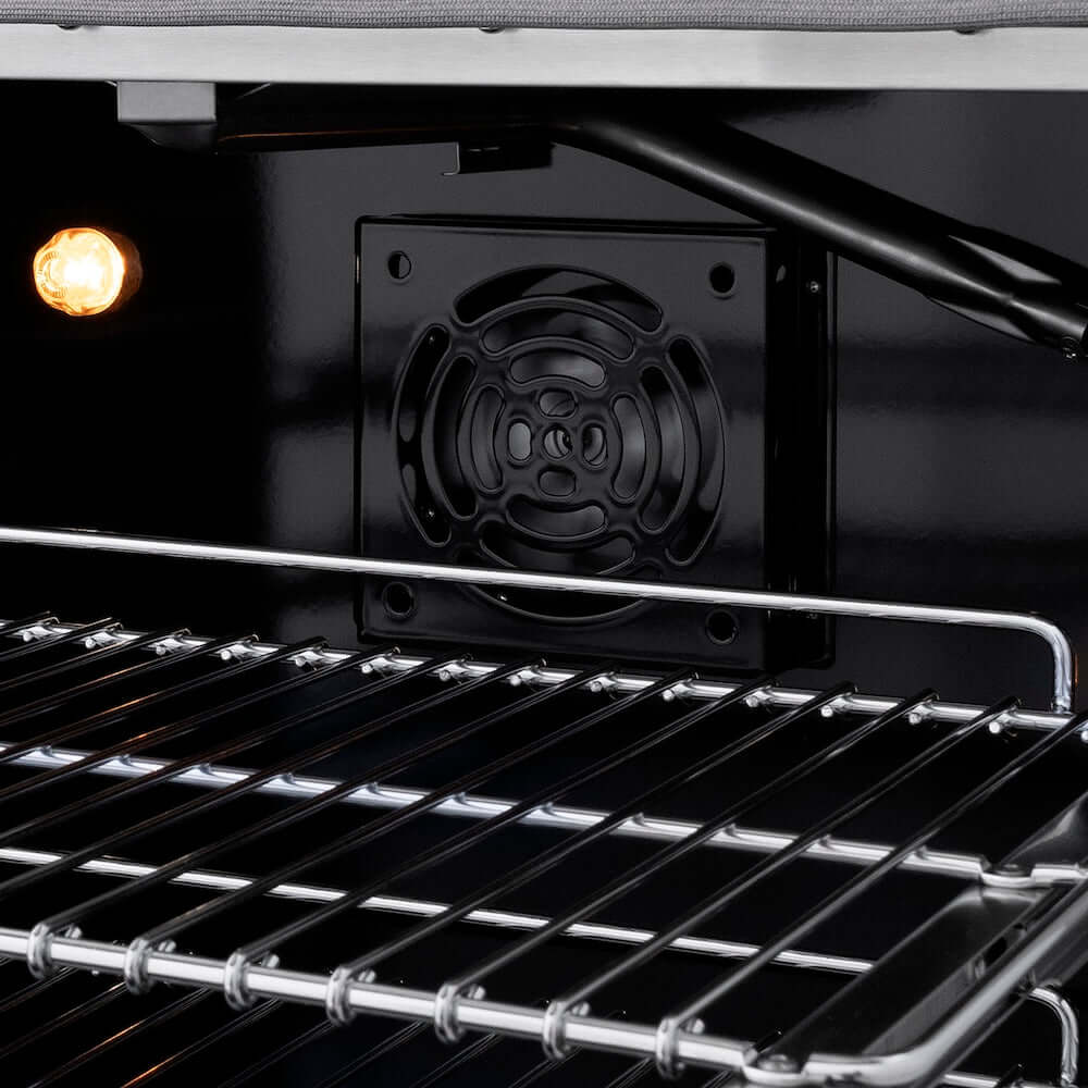 ZLINE 48-Inch 6.7 cu. ft. Paramount Double Oven Gas Range with 8-Burner Cooktop - Satin Stainless Steel & Black Matte Doors (SGRS BLM 48) | Professional Kitchen Appliance for Home Chefs & Cooking Enthusiasts