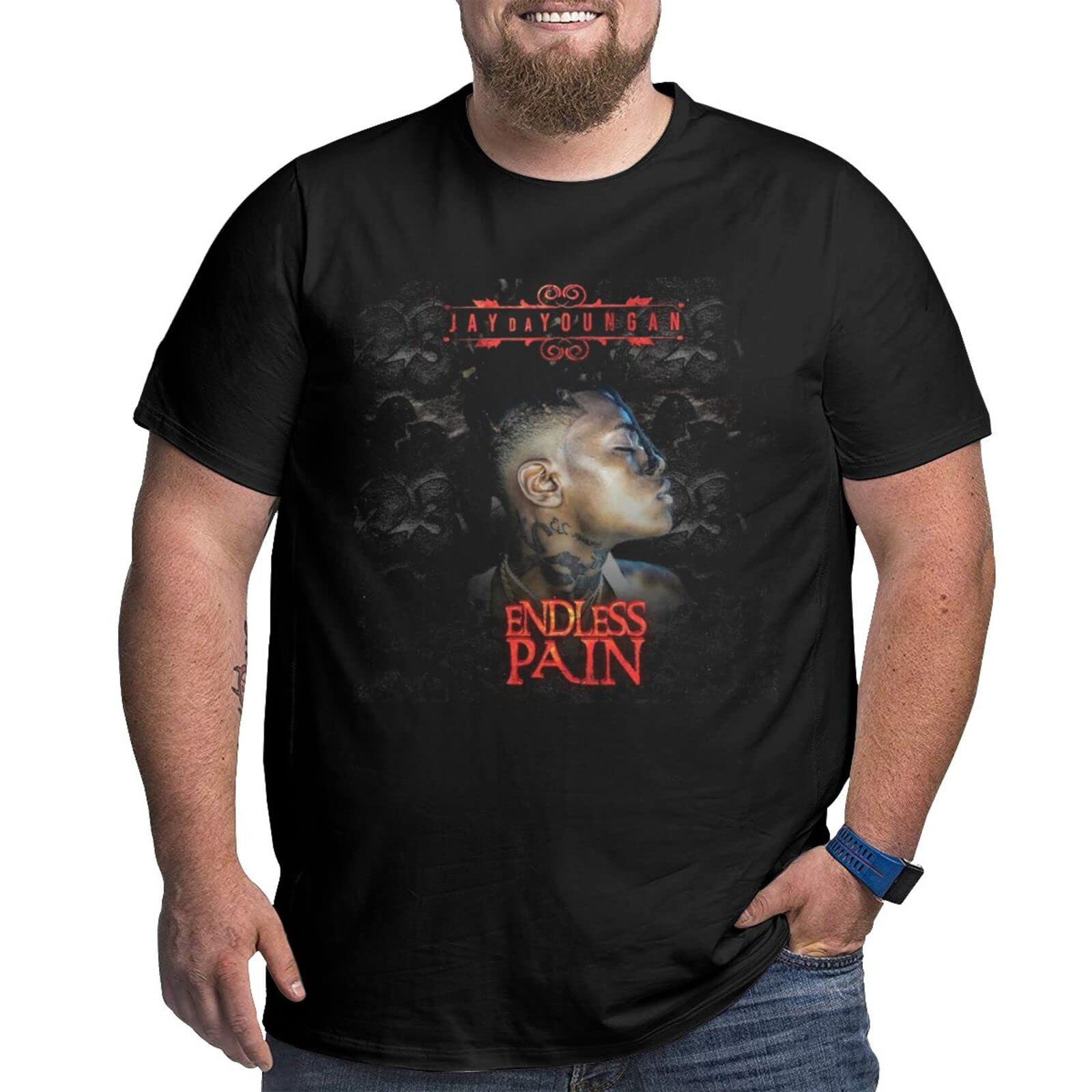 Jaydayoungan Oversized Cotton T-Shirt for Boys - Big and Tall Short Sleeve Tee in Black | Comfortable Casual Wear for School, Street Style & Everyday Outfits