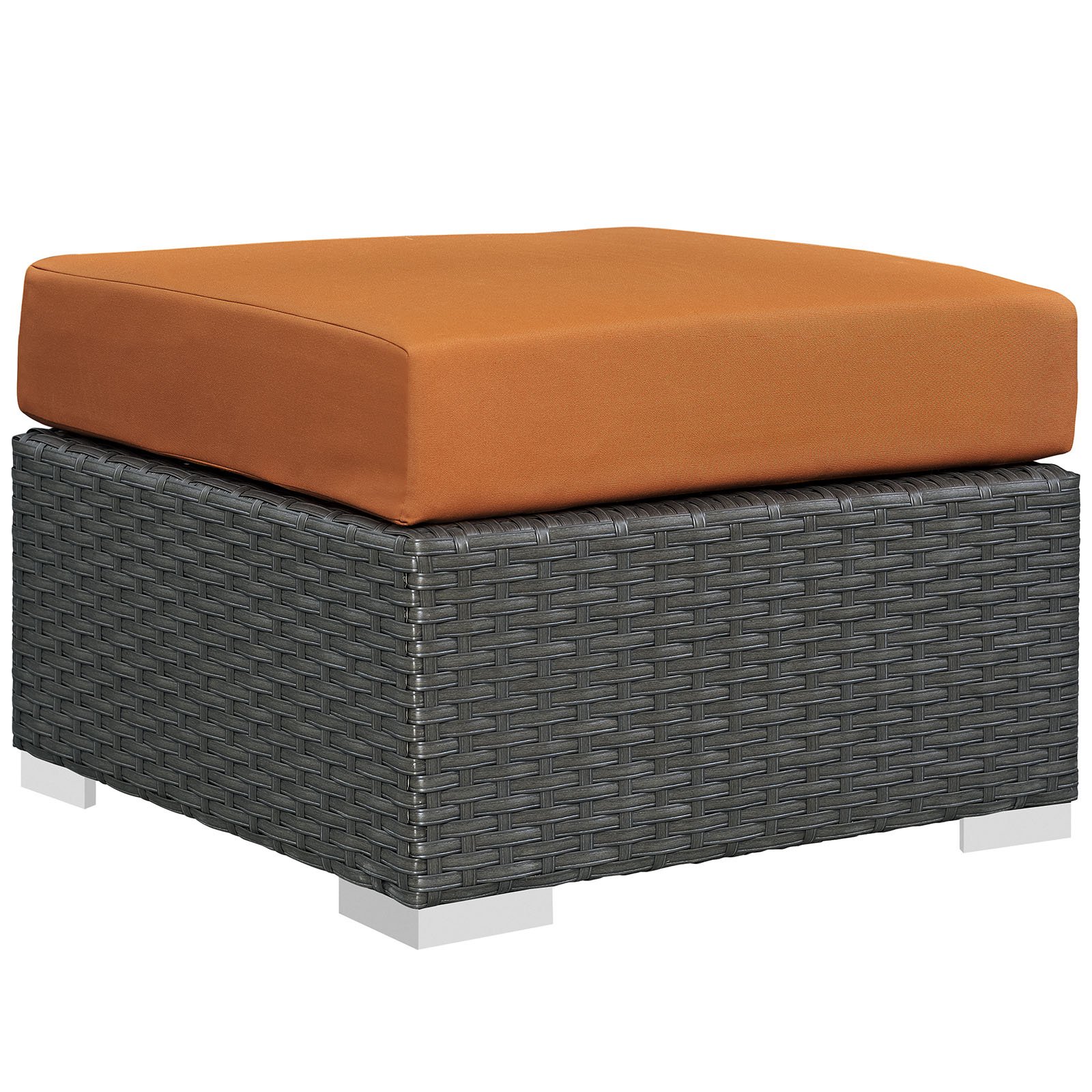 Modway Sojourn 3-Piece Outdoor Patio Sectional Set - Wicker Rattan Furniture with Sunbrella Canvas in Tuscan - Perfect for Backyard, Garden, and Poolside Relaxation
