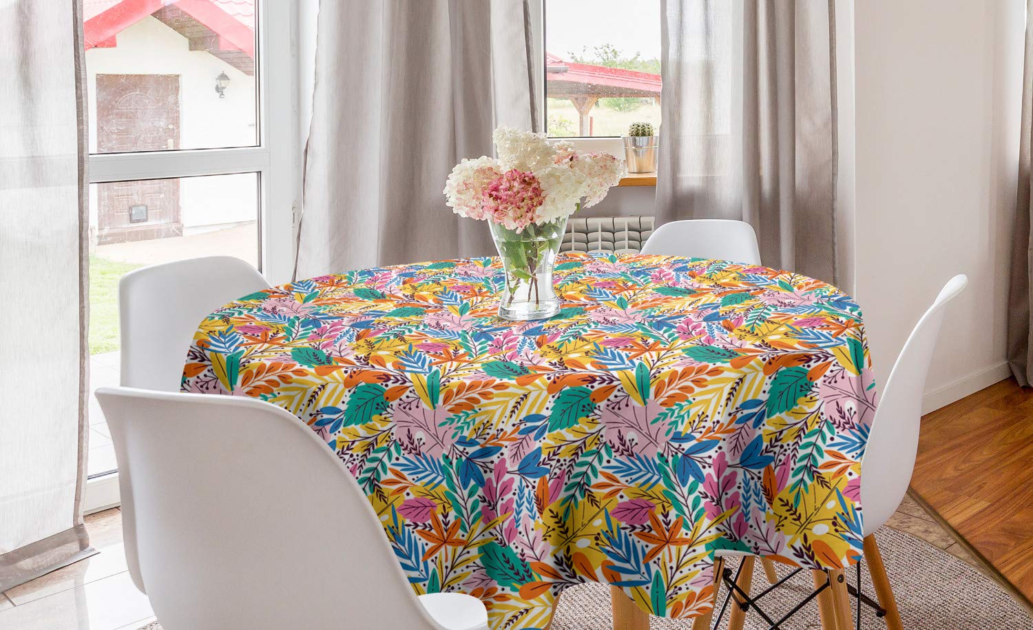 Ambesonne Colorful Round Tablecloth - 60