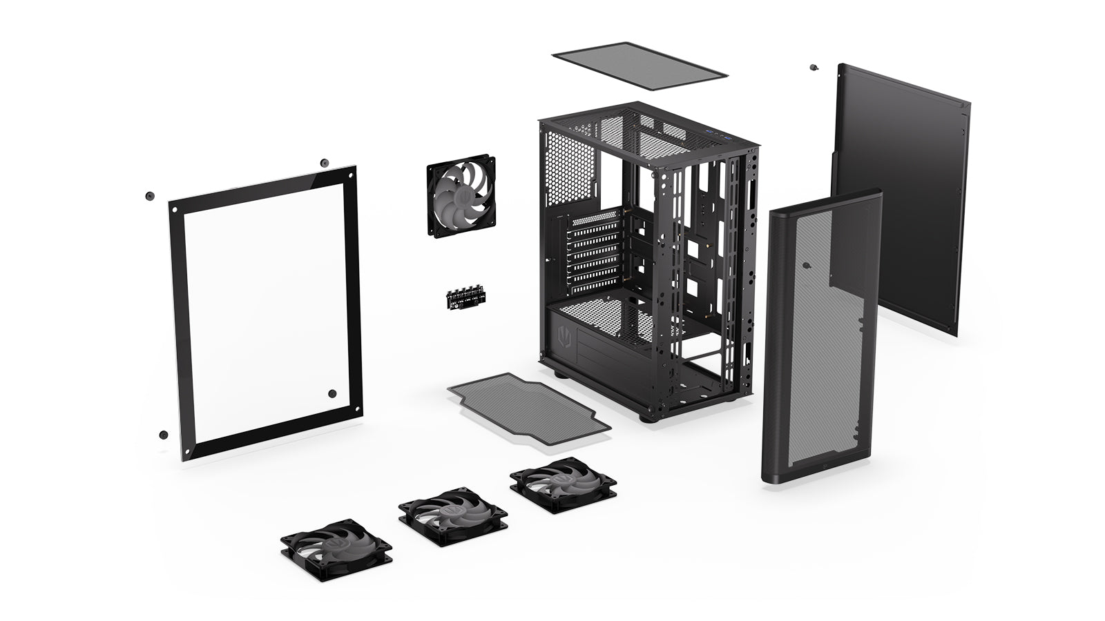Endorfy Ventum 200 ARGB ATX Mid Tower PC Gaming Case - High Airflow Tempered Glass Design with RGB Lighting (EY2A014) - Perfect for Gaming Rigs & Custom PC Builds