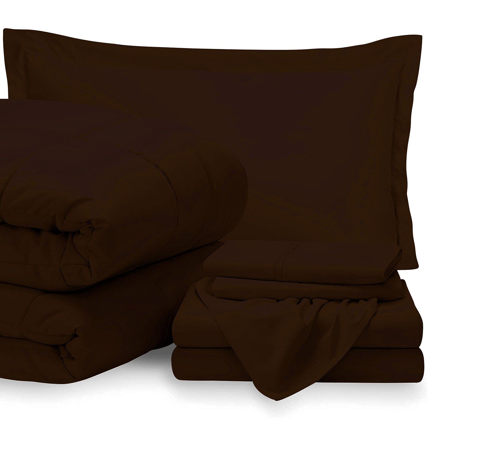 Luxury 7-Piece Bed-in-a-Bag Comforter Set - 100% Egyptian Cotton Twin XL Size with 15