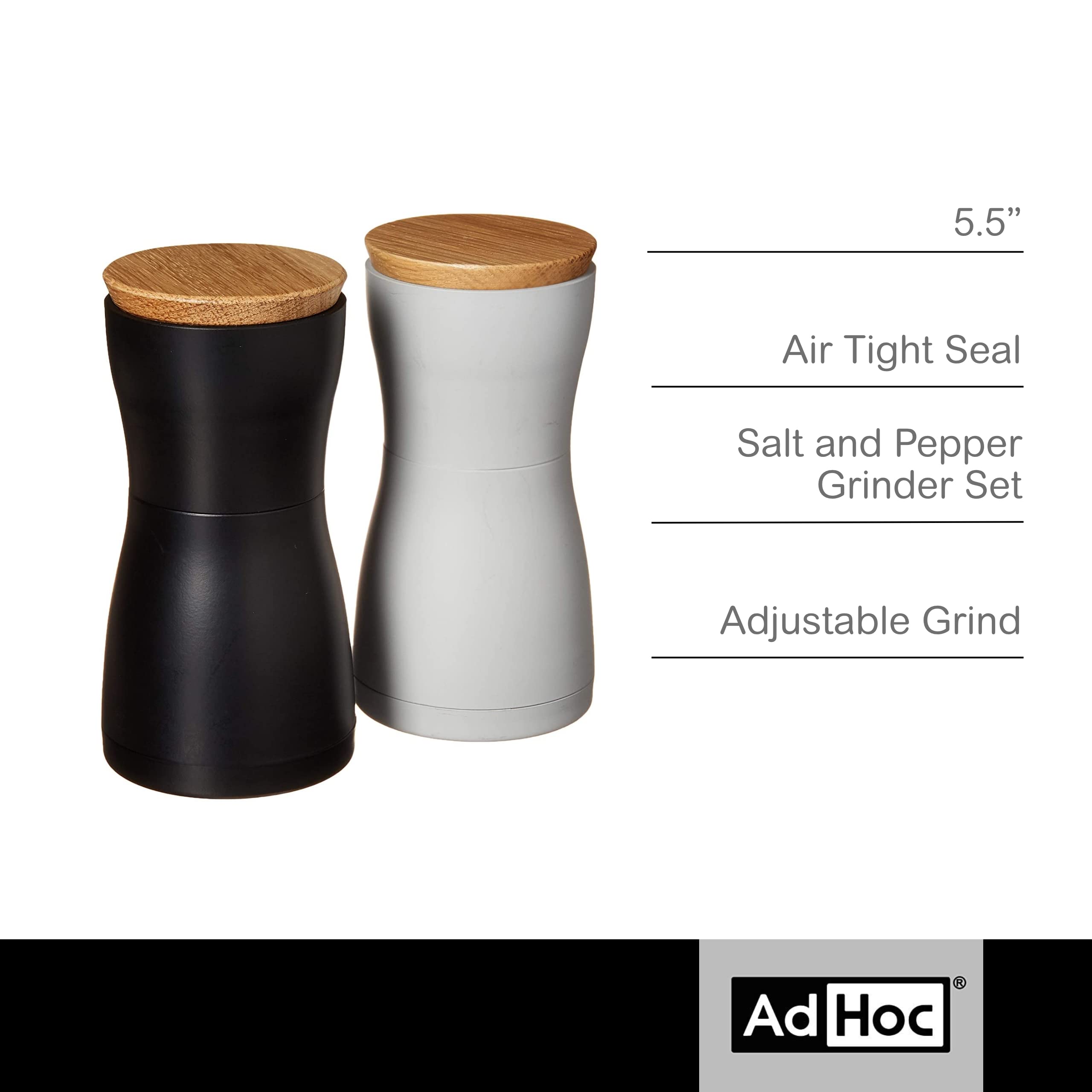 Premium Twin Salt and Pepper Mill Set - Adjustable Manual Grinder for Fine to Coarse Spices - Gourmet Seasoning Gift for Kitchen & Dining - Perfect for Home Cooking, Restaurants, and Table Decor