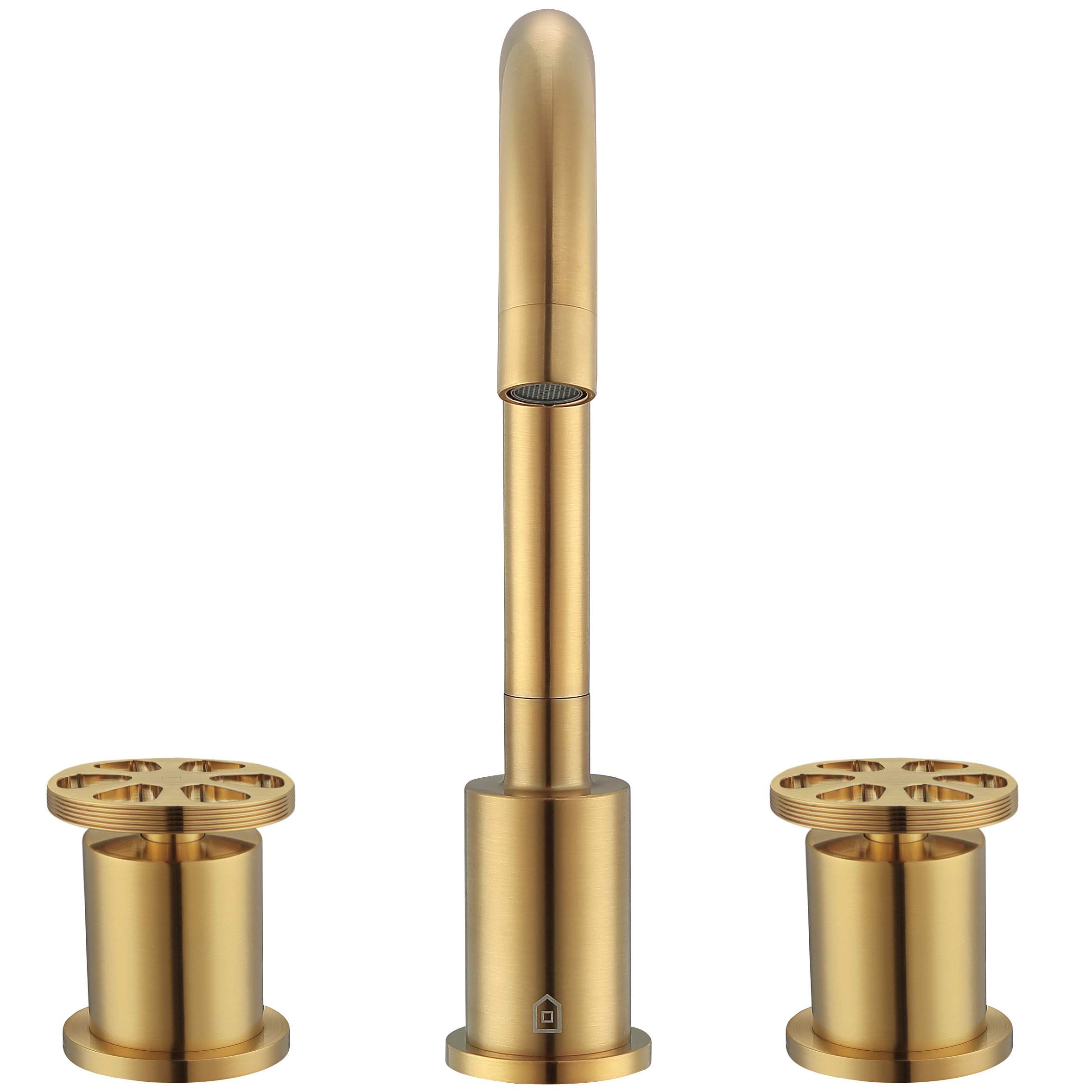 Ancona Nova Brushed Titanium Gold Double Handle Widespread Bathroom Faucet - AN-4511 | Modern Bathroom Sink Faucet for Vanity, Powder Room & Guest Bath Installation