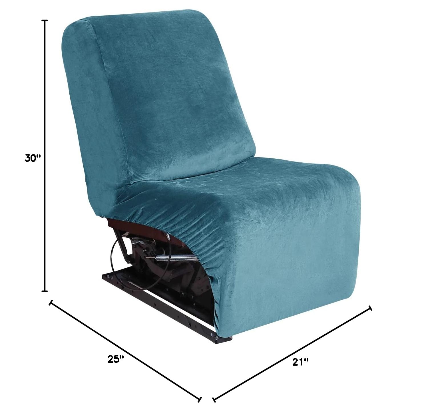LiveGo Corner Single Seat Cover - Velvet Stretch Sofa Protector for Recliners & Sectional Couches | Reversible Furniture Cover for Living Room (Peacock Blue) | Perfect for Home Decor & Pet Protection