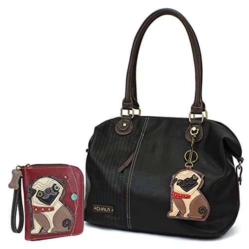 Black Tote & Pug Wallet Combo