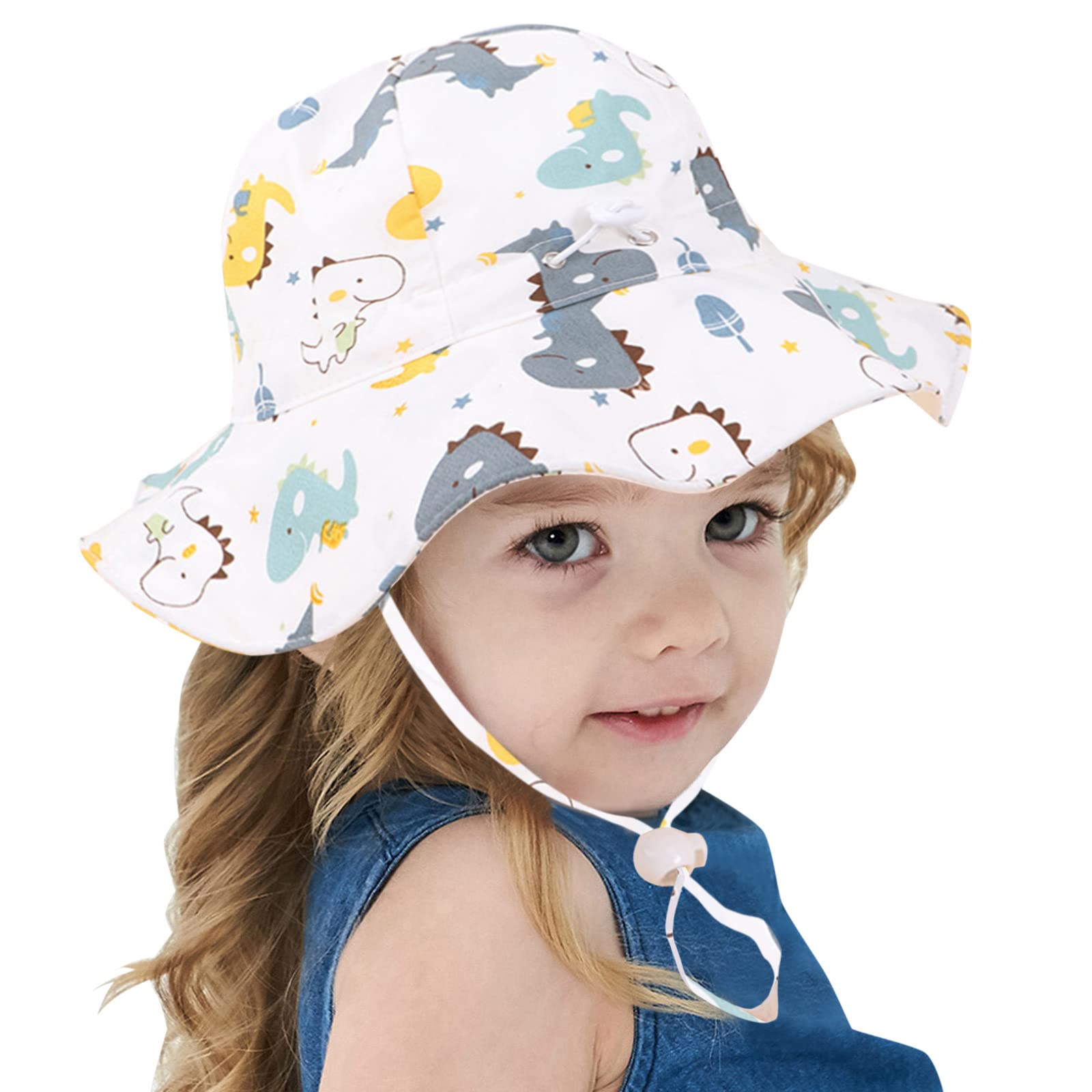 Cartoon Bucket Hat for Kids - Adjustable Summer Sun Protection Hat with Strap for Beach, Outdoor & Spring Activities | Cute Children's Sun Hat for Playtime, Travel & Vacation
