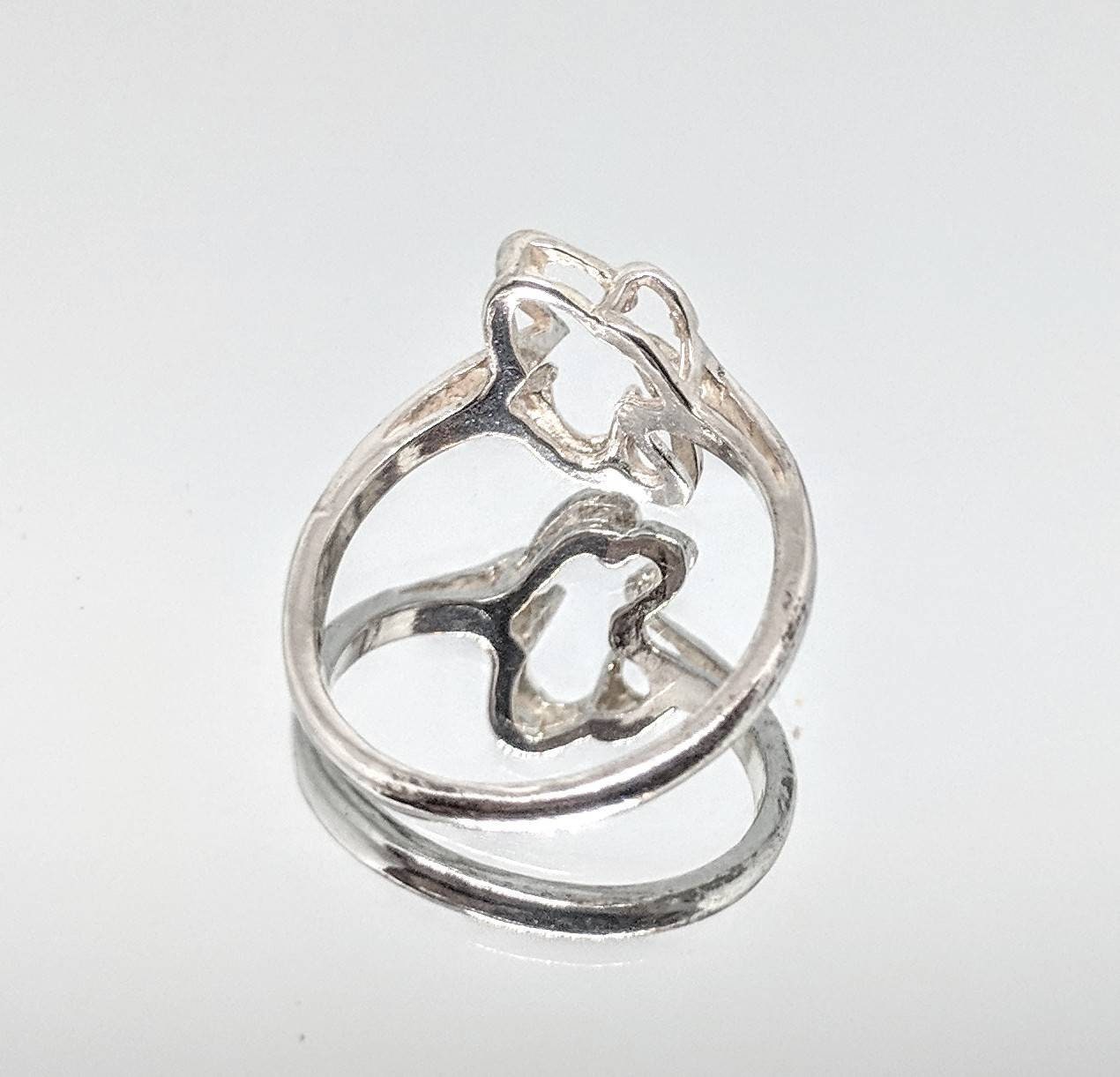 14K Solid Gold or Sterling Silver Heart Freeform Ring - Size 7 DIY Jewelry Setting, Fashion Statement Ring for Women - Perfect for Valentine's Day, Anniversary Gifts & Everyday Wear