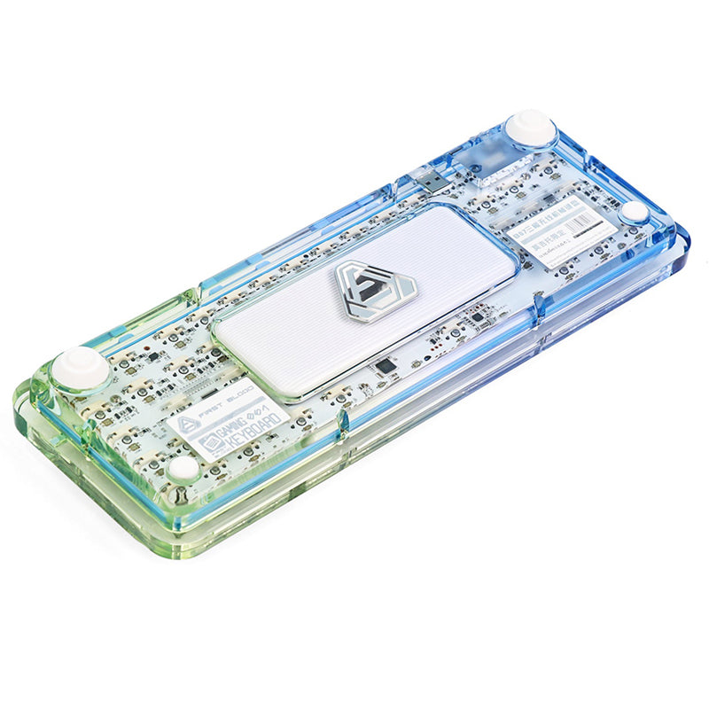 FirstBlood B67 Transparent Mechanical Keyboard - RGB Backlit, Hot-Swappable, 68 Keys for Gaming & Typing - Perfect for PC, Mac, Laptop & Office Use