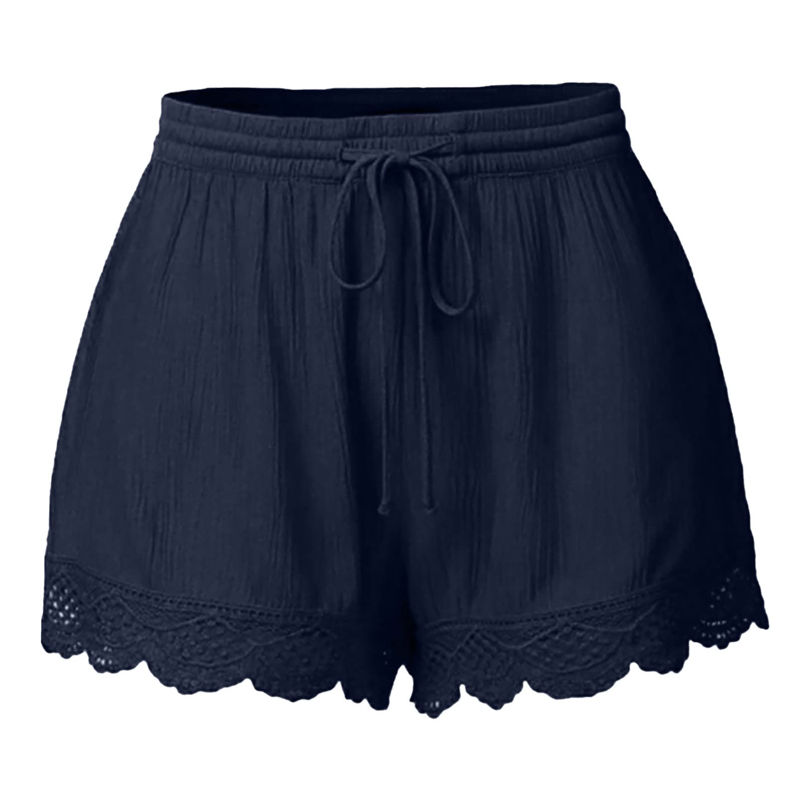 Plus Size Yoga Shorts for Women - Quick Dry Lace Athletic Shorts for Lounge & Workouts