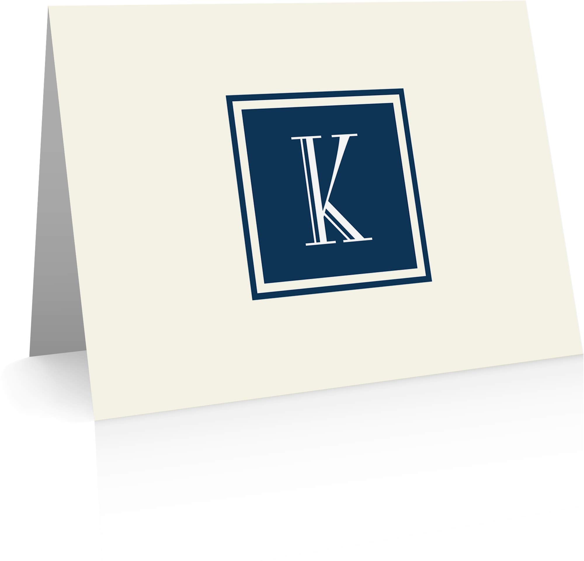 Personalized Monogram Stationery Note Cards - Custom Thank You Cards for Women & Men (Letter K) - Perfect for Weddings, Birthdays & Corporate Gifting