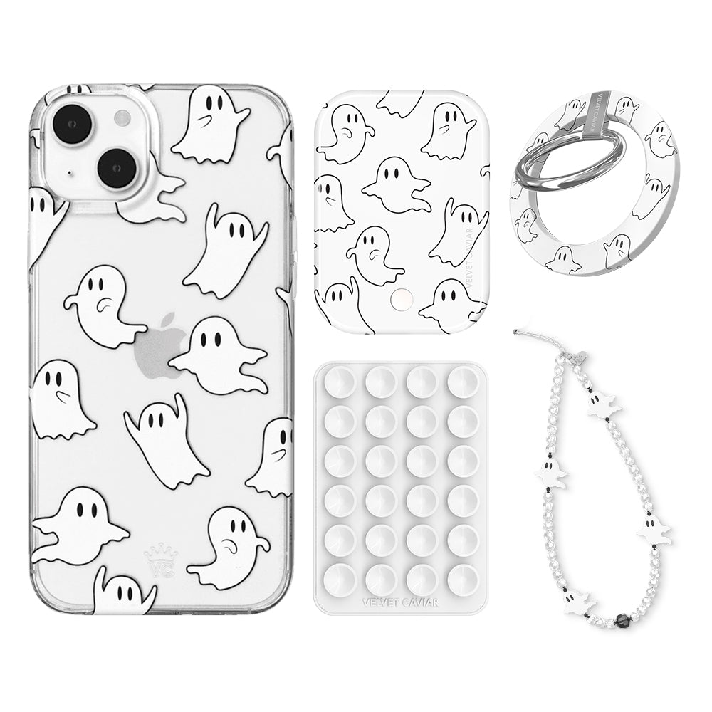 Ghosted iPhone Bundle Set with Non-Slip Grip - Shockproof Phone Case & Screen Protector for iPhone 13/14/15 Pro Max - Perfect for Outdoor Sports, Gym Workouts & Daily Protection