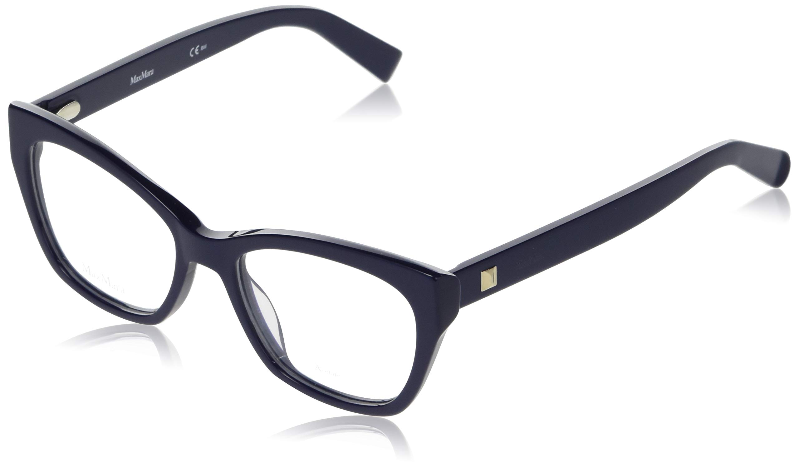 Max Mara Plastic Rectangular Eyeglasses 53 0PJP Blue - Stylish Women's Designer Glasses for Work, Reading & Fashion Accessories