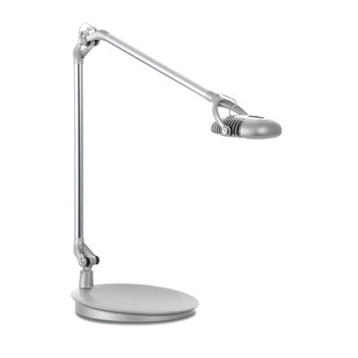 Element 790 Table Lamp with Dimmer Switch - Silver Finish Modern Bedside Lamp for Bedroom, Living Room & Office Lighting