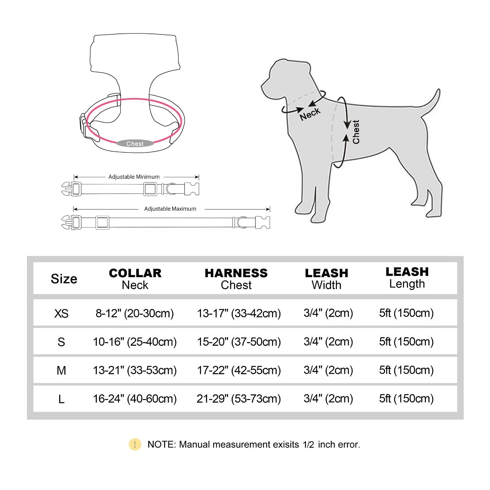 Beirui Adjustable Mesh Dog Harness & Leash Set with Detachable Flower - Soft Pet Collar Vest for Small Medium Large Dogs (Blue, M) - Perfect for Daily Walks, Training & Outdoor Adventures