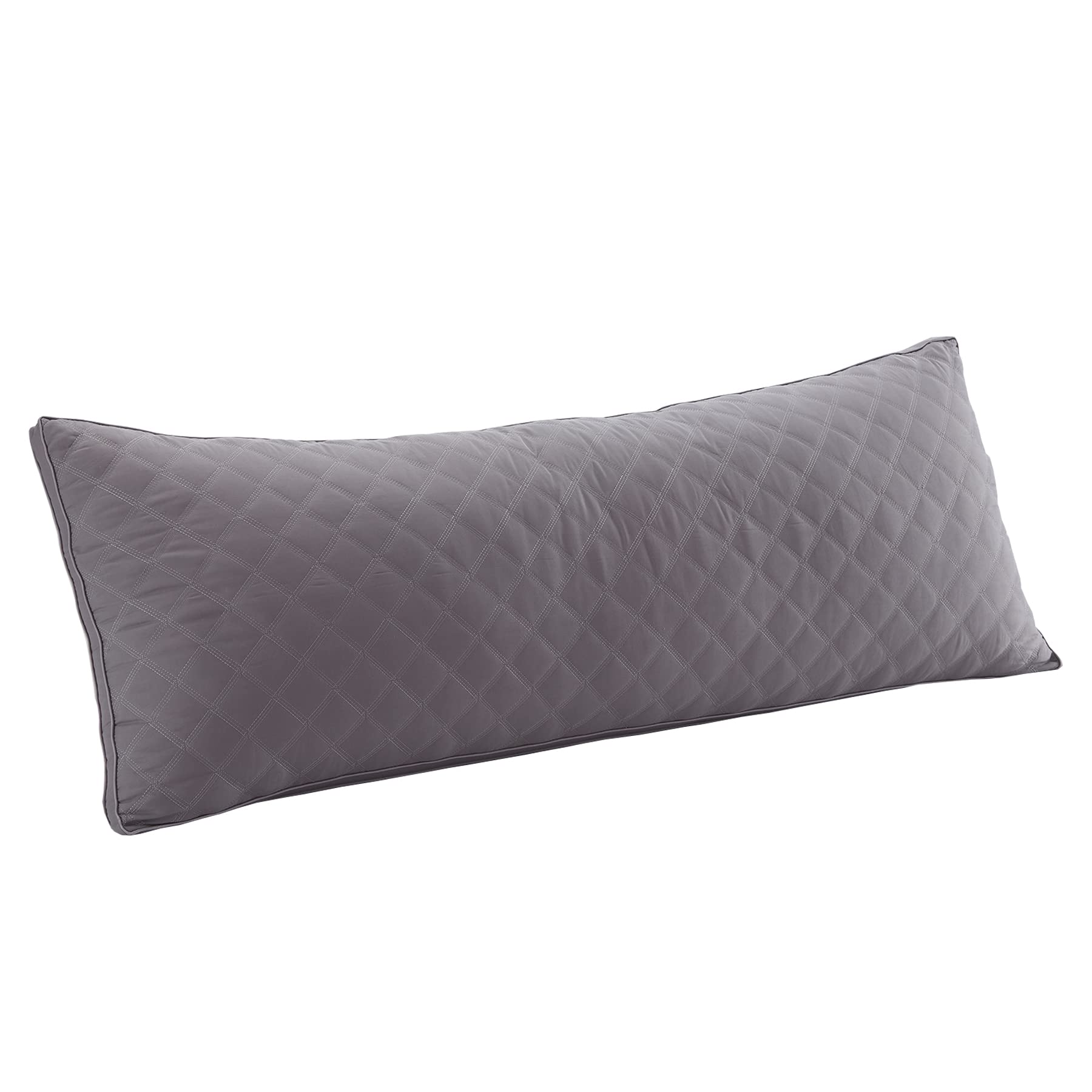 **Cozzzy 21x54 Inch Firm & Fluffy Body Pillow for Adults - Plush Grey Down Alternative Pillow for Head & Body Support - Perfect for Sleeping, Lounging & Pregnancy Comfort**