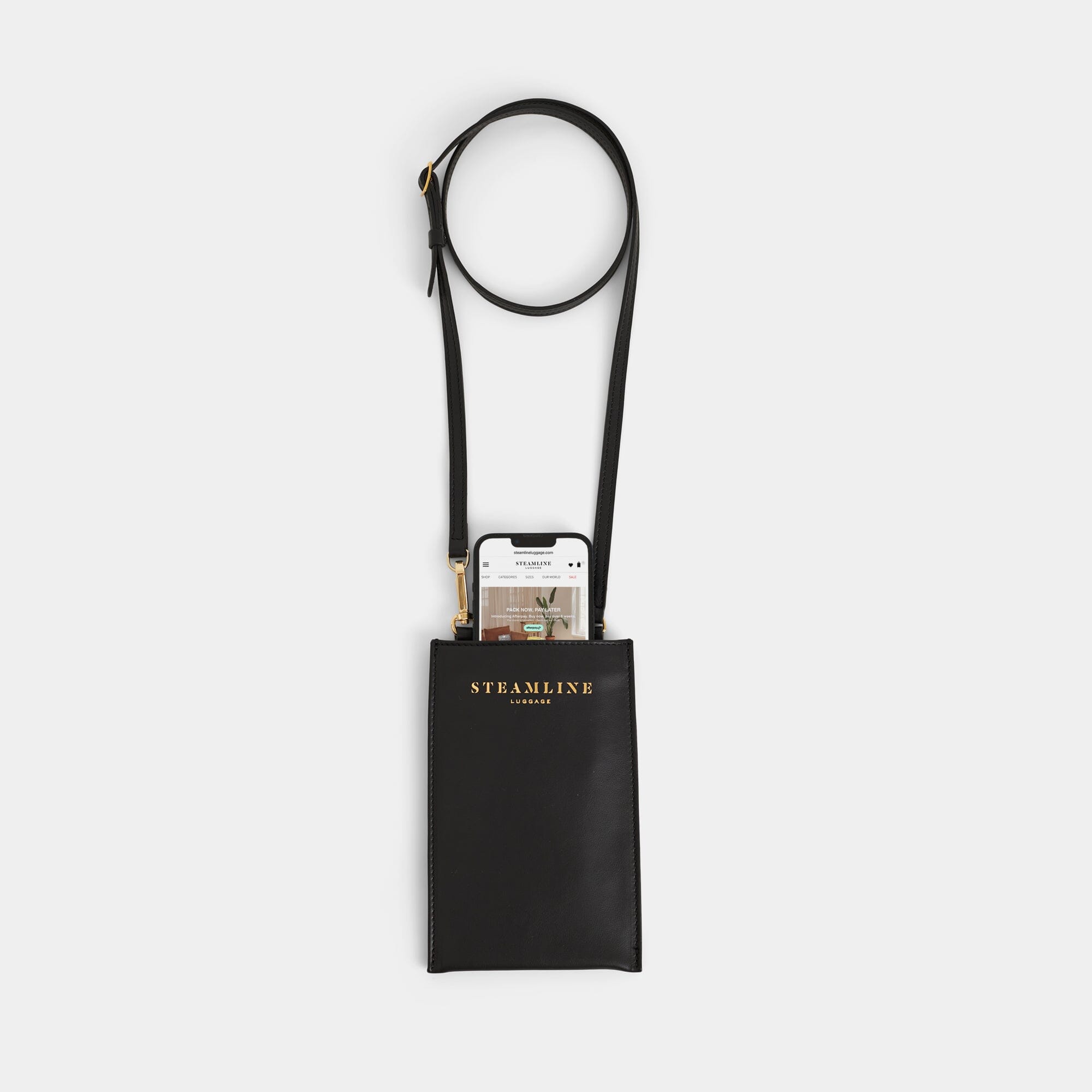 The Navigator - Stylish Black Crossbody Phone Bag for Women & Men | Secure & Hands-Free | Perfect for Travel, Shopping & Daily Use