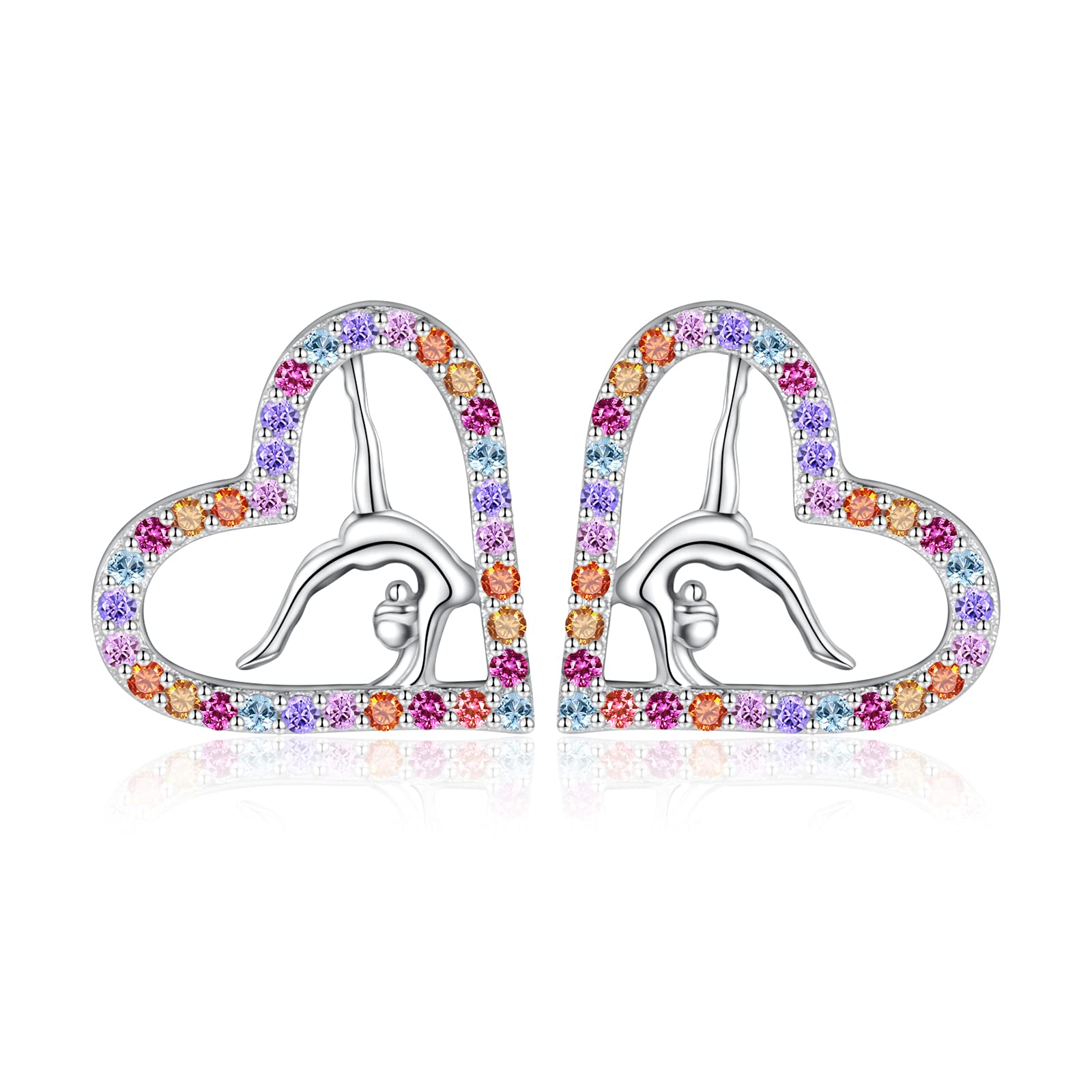 USA Gymnastics Stud Earrings for Women - 925 Sterling Silver Team USA Jewelry - Sporty Fashion Earrings for Gymnasts - Perfect Birthday & Christmas Gifts for Athletes (Great for Competitions, Training & Everyday Wear)