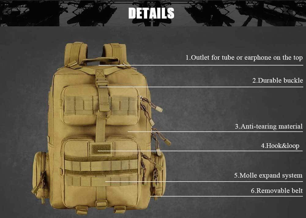 30L Tactical Military Backpack - Waterproof Nylon Rucksack for Hiking, Camping & Travel | Durable Multi-Purpose Daypack for Outdoor Adventures & Survival Gear
