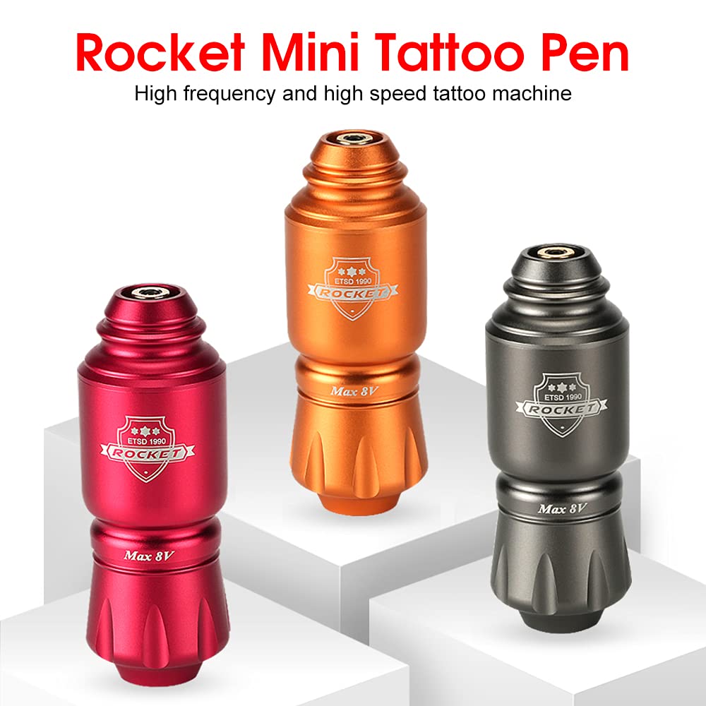 Professional Mini Tattoo Machine Kit - Portable Orange Tattoo Pen for Beginners & Artists | Perfect for Home Tattooing, Practice Skin & Small Designs