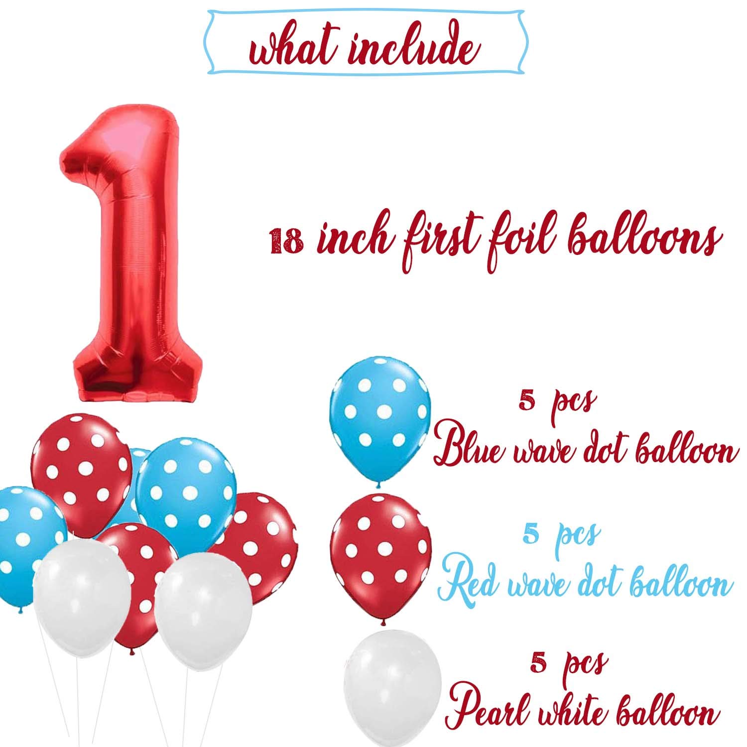 Dr. Seuss 1st Birthday Party Decorations Kit - Thing 1 & 2 Theme with Banner, Balloons, Fans & Pom Poms for Baby Boys & Girls | Perfect for Nursery, Baby Shower & First Birthday Celebrations