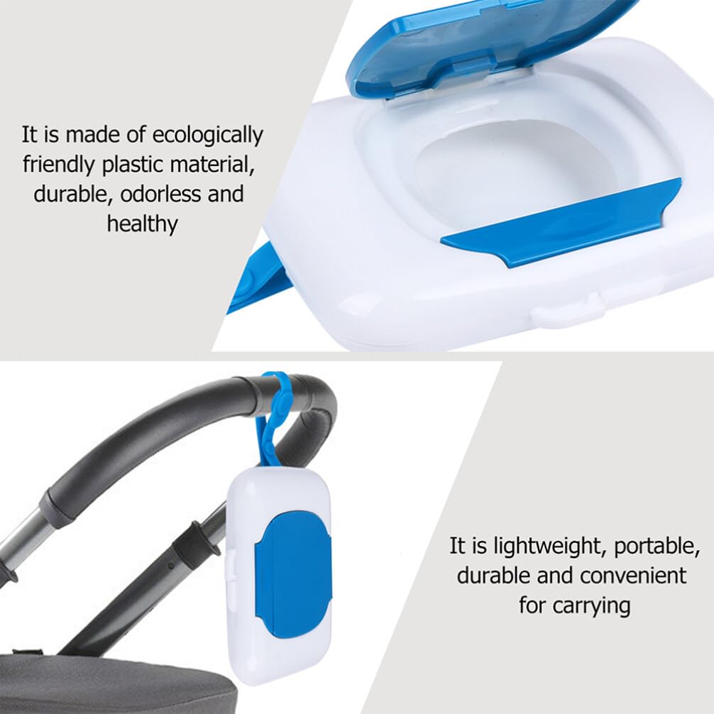 Portable 2-Pack Toilet Paper Holder & Wet Wipes Dispenser - Compact Tissue Box Organizer for Bathroom, Kitchen, Travel & Camping (Blue)
