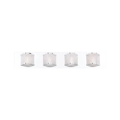 Eurofase Belgroue 4-Light LED Vanity Mirror Light Fixture - Chrome Finish for Bathroom Makeup & Shaving