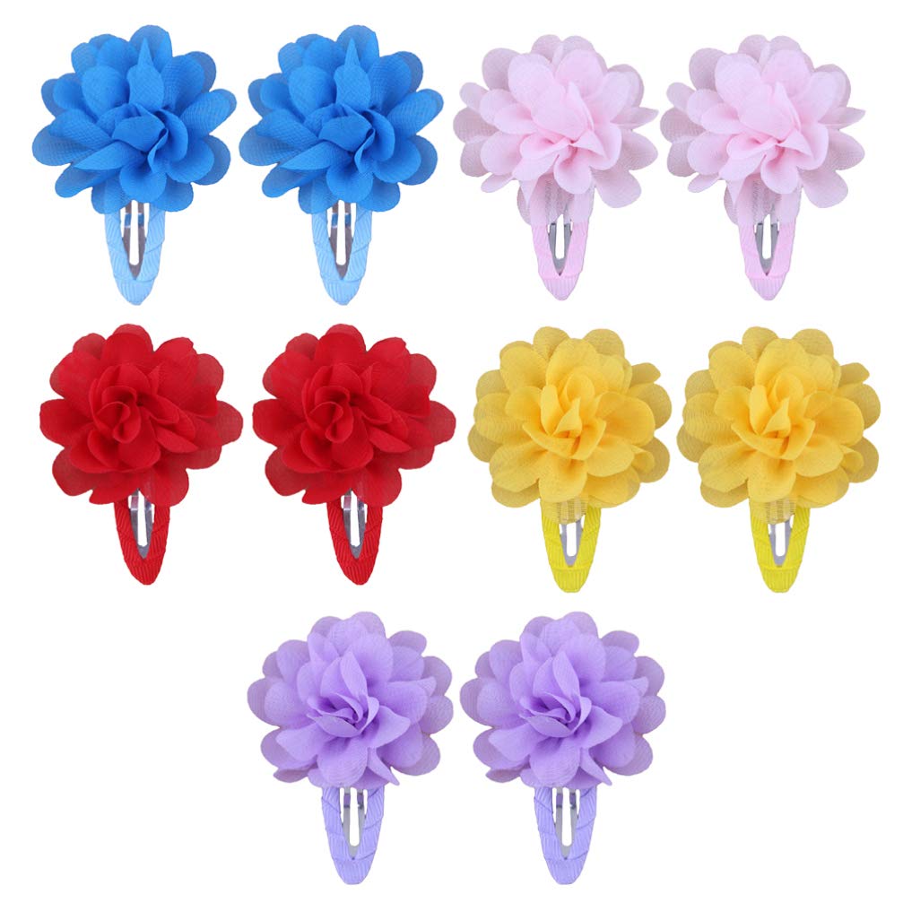 Toyvian 5 Pairs Women's Floral Hair Clips - Mini Chiffon Flower Hairpins for Girls, Elegant Hair Accessories & Headbands for Women & Teens | Perfect for Weddings, Parties & Daily Styling